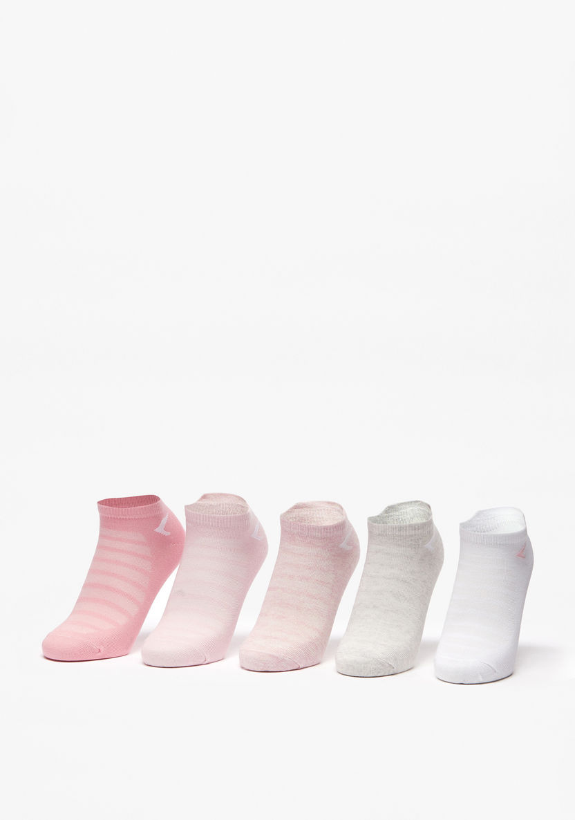 Dash Textured Ankle Length Socks - Set of 5-Girl%27s Socks & Tights-image-0