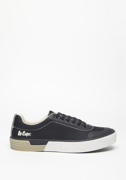 Lee Cooper Men's Logo Print Sneakers with Lace-Up Closure