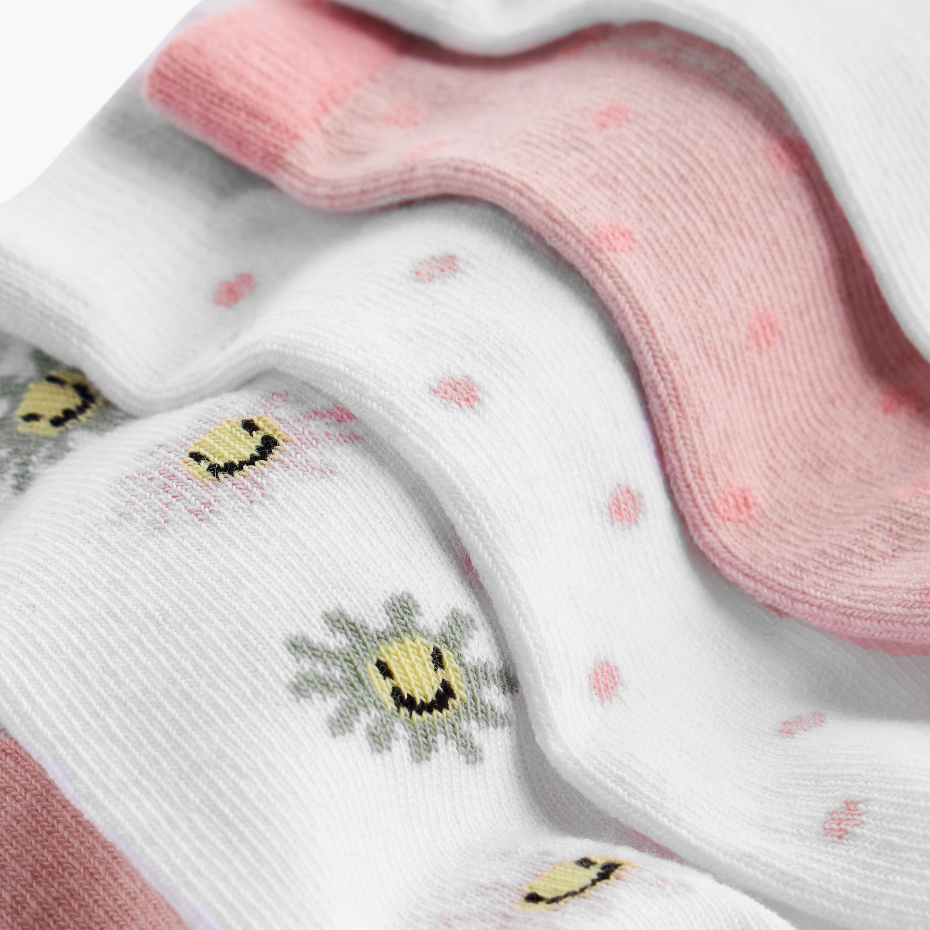Flora Bella Printed Ankle Length Socks - Set of 5-girls-accessories-socks-image-4