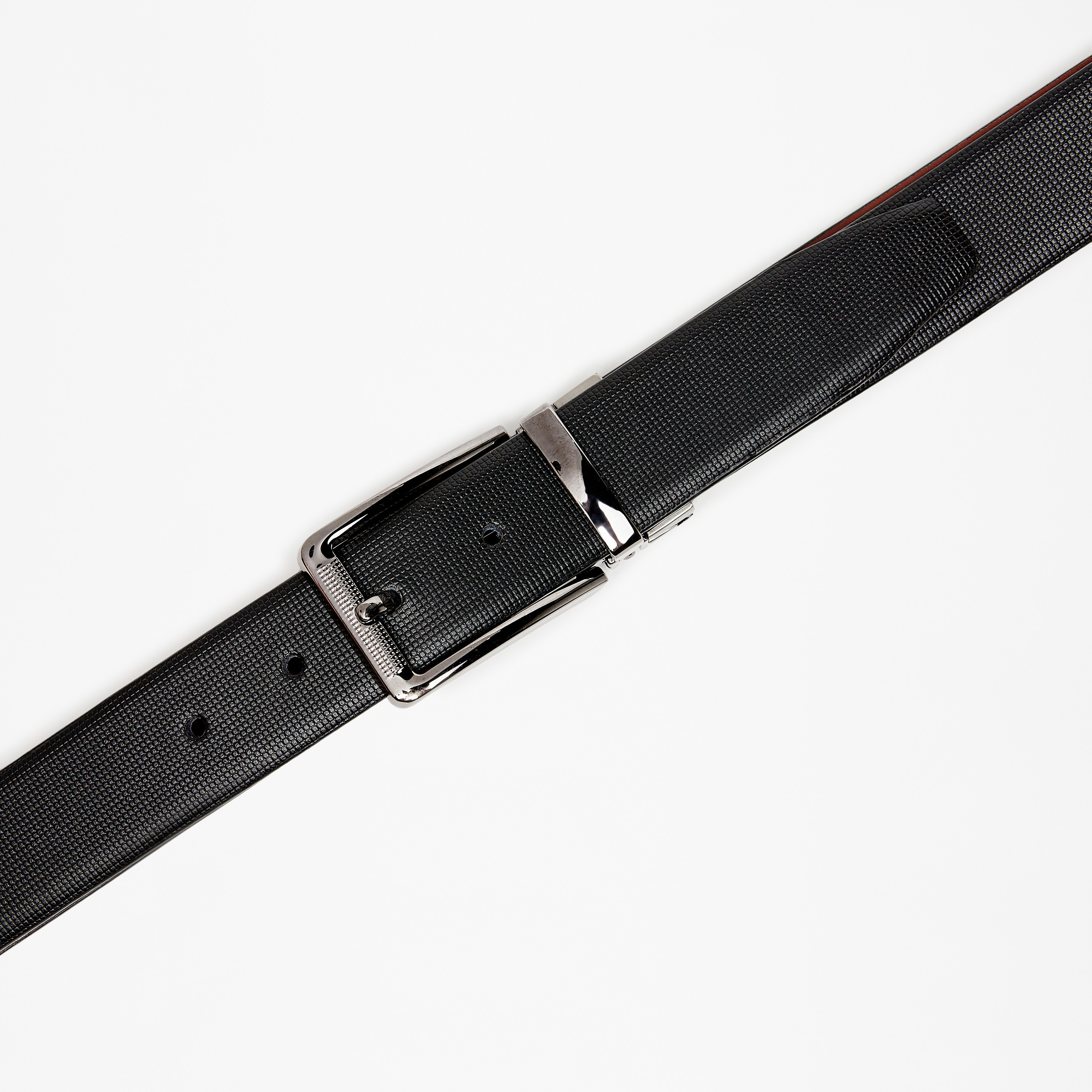 Duchini Textured Belt with Pin Buckle Closure-men-beltsandwallets-belts-image-3
