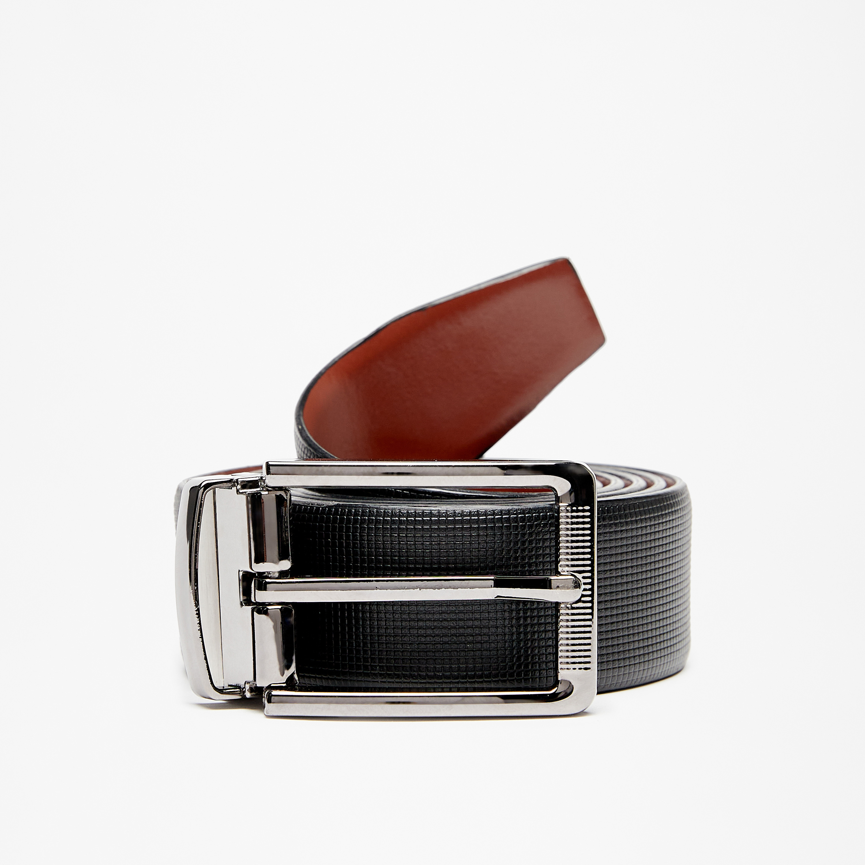 Duchini Textured Belt with Pin Buckle Closure-men-beltsandwallets-belts-image-4