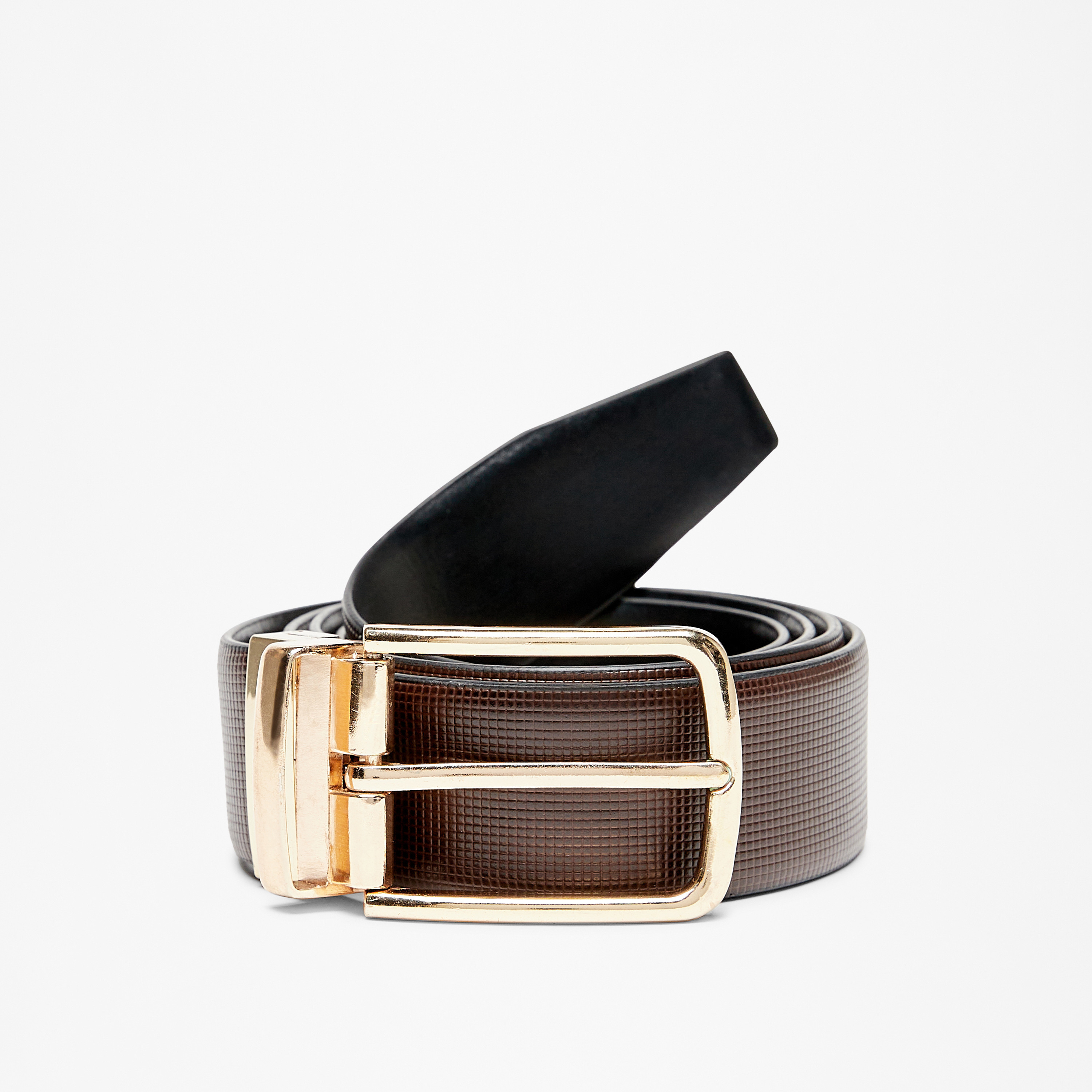 حزام بارز الملمس بإبزيم إغلاق من دوتشيني-men-beltsandwallets-belts-image-10