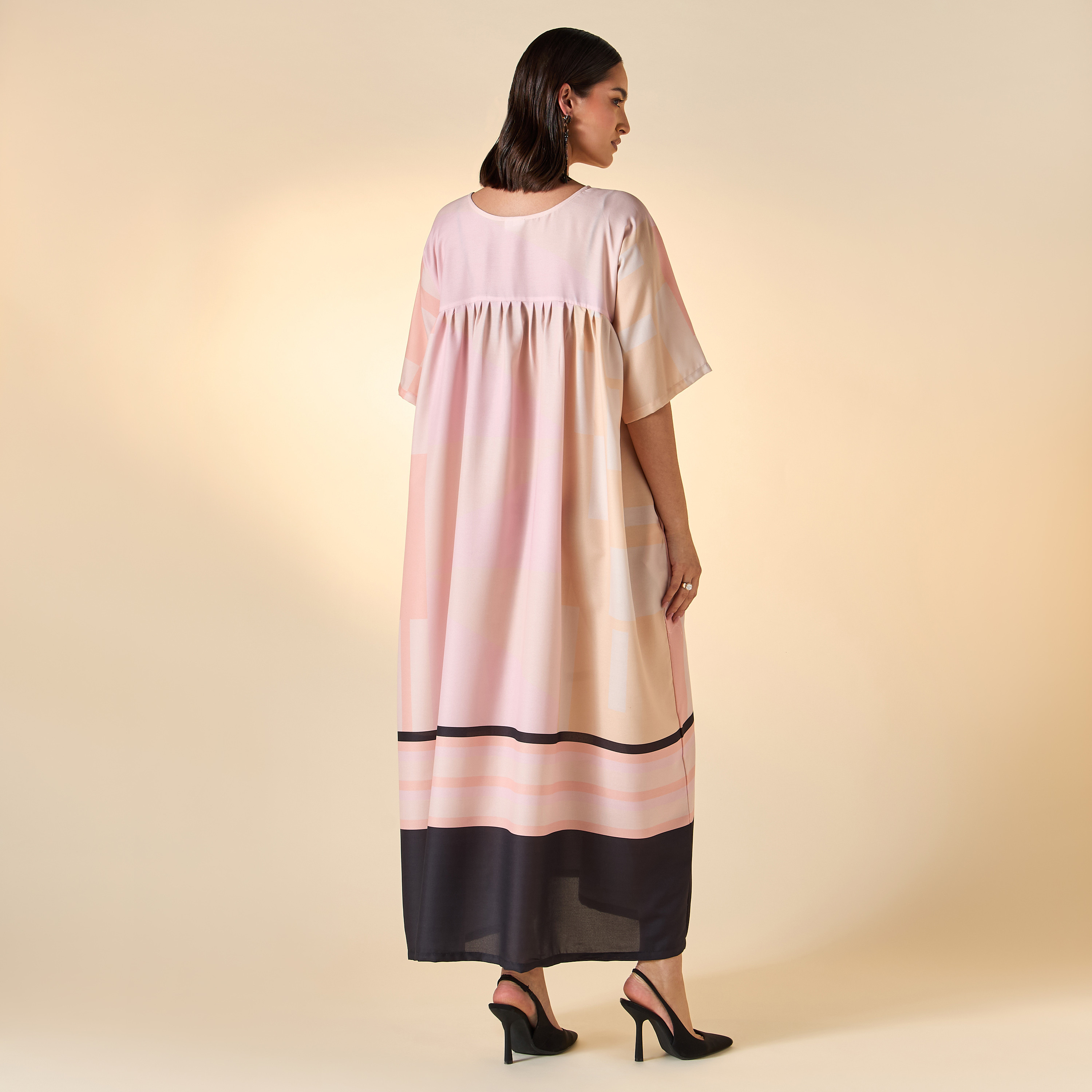 FYOR Printed Maxi Dress with Short Sleeves-women-clothing-dresses-image-2