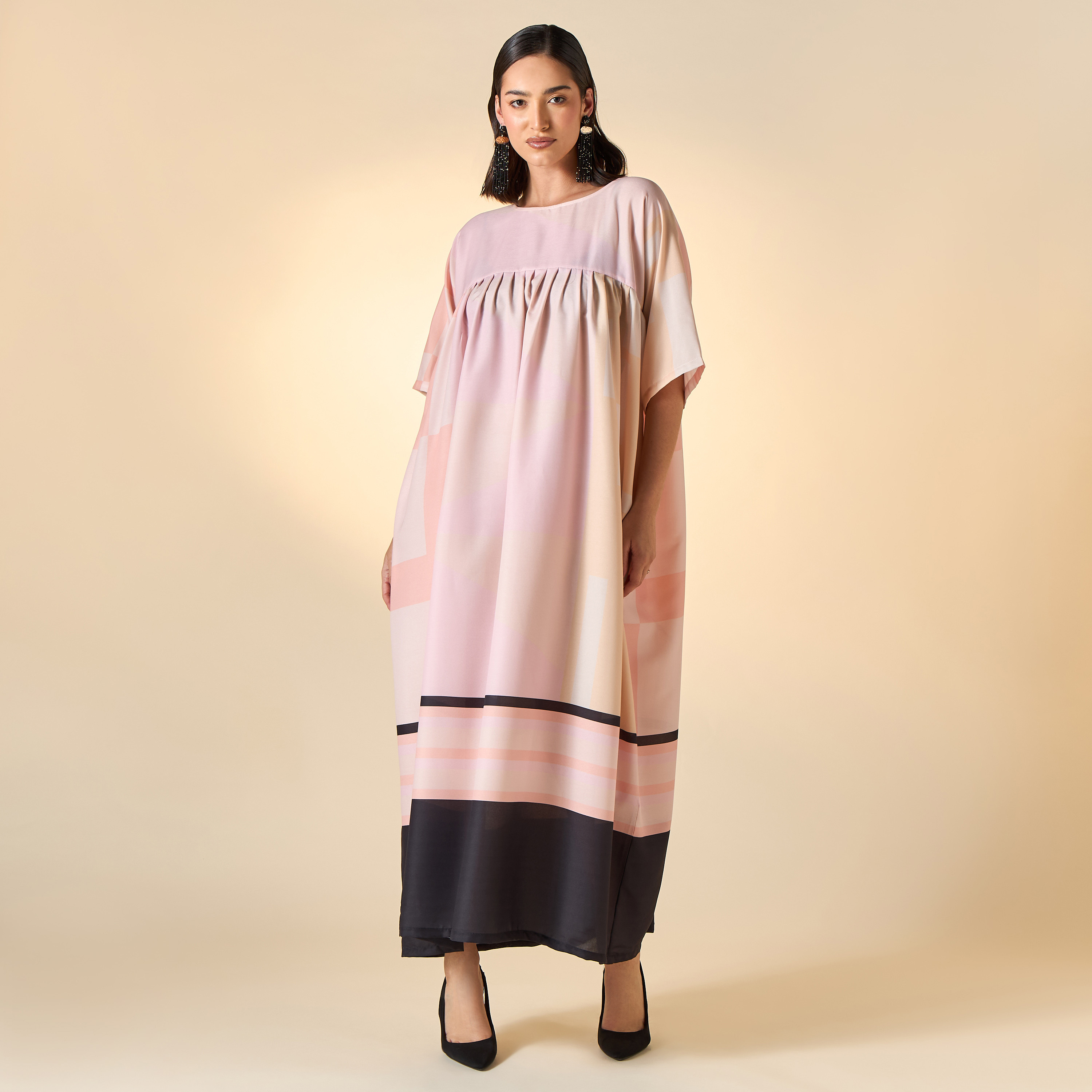 فستان طويل بأكمام قصيرة وطبعات من فيور-women-clothing-dresses-image-3
