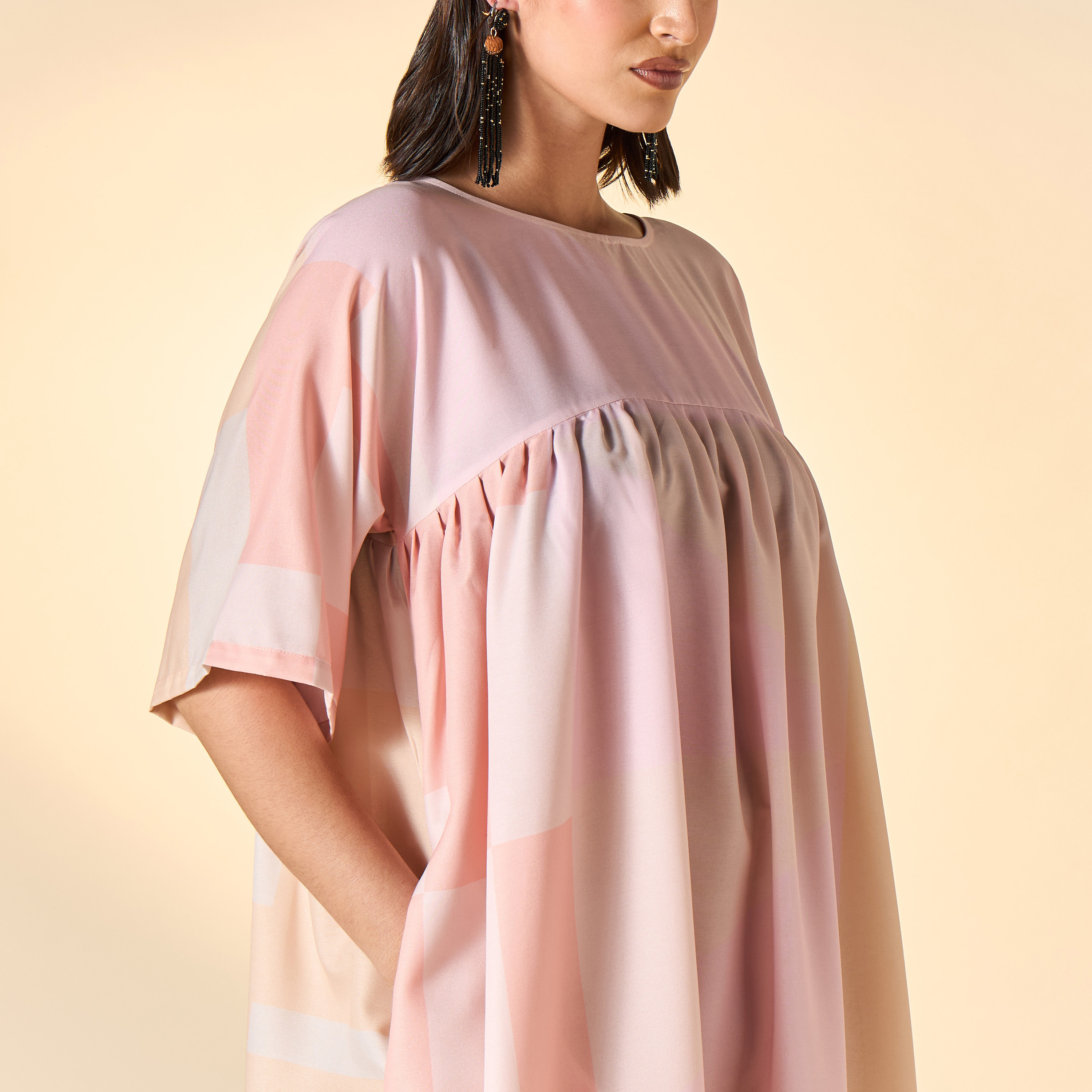 FYOR Printed Maxi Dress with Short Sleeves-women-clothing-dresses-image-4