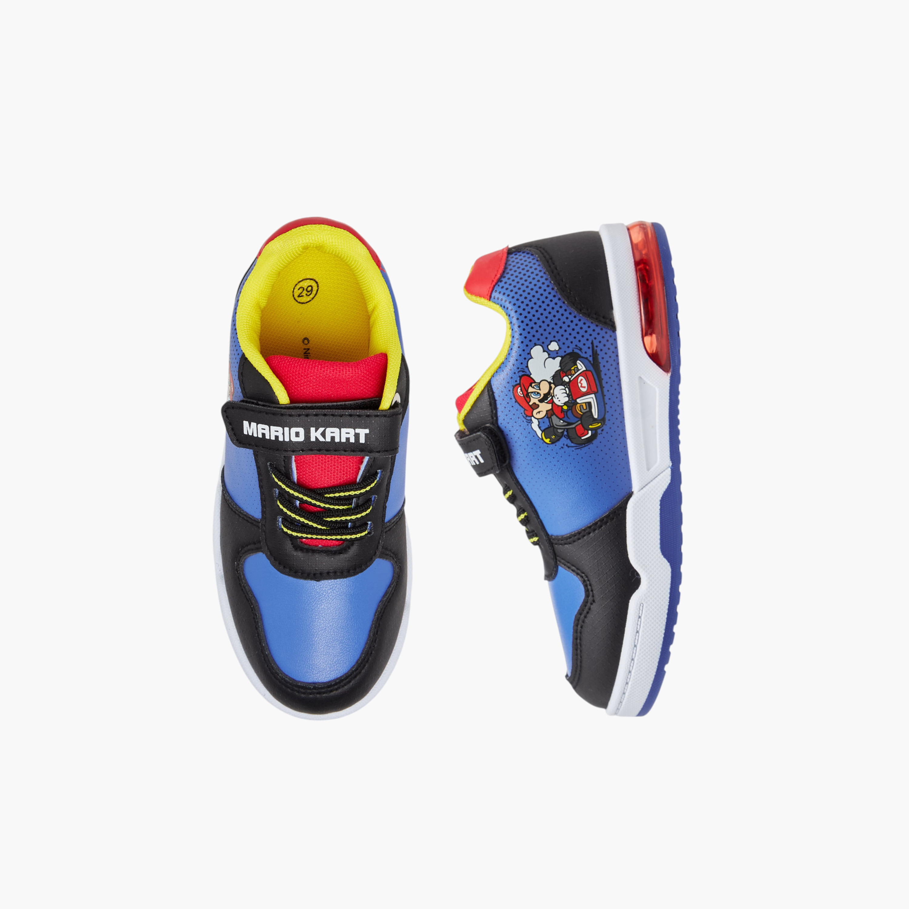 Super Mario Colourblock Light-Up Sneakers with Hook and Loop Closure-boys-shoes-sneakers-image-1