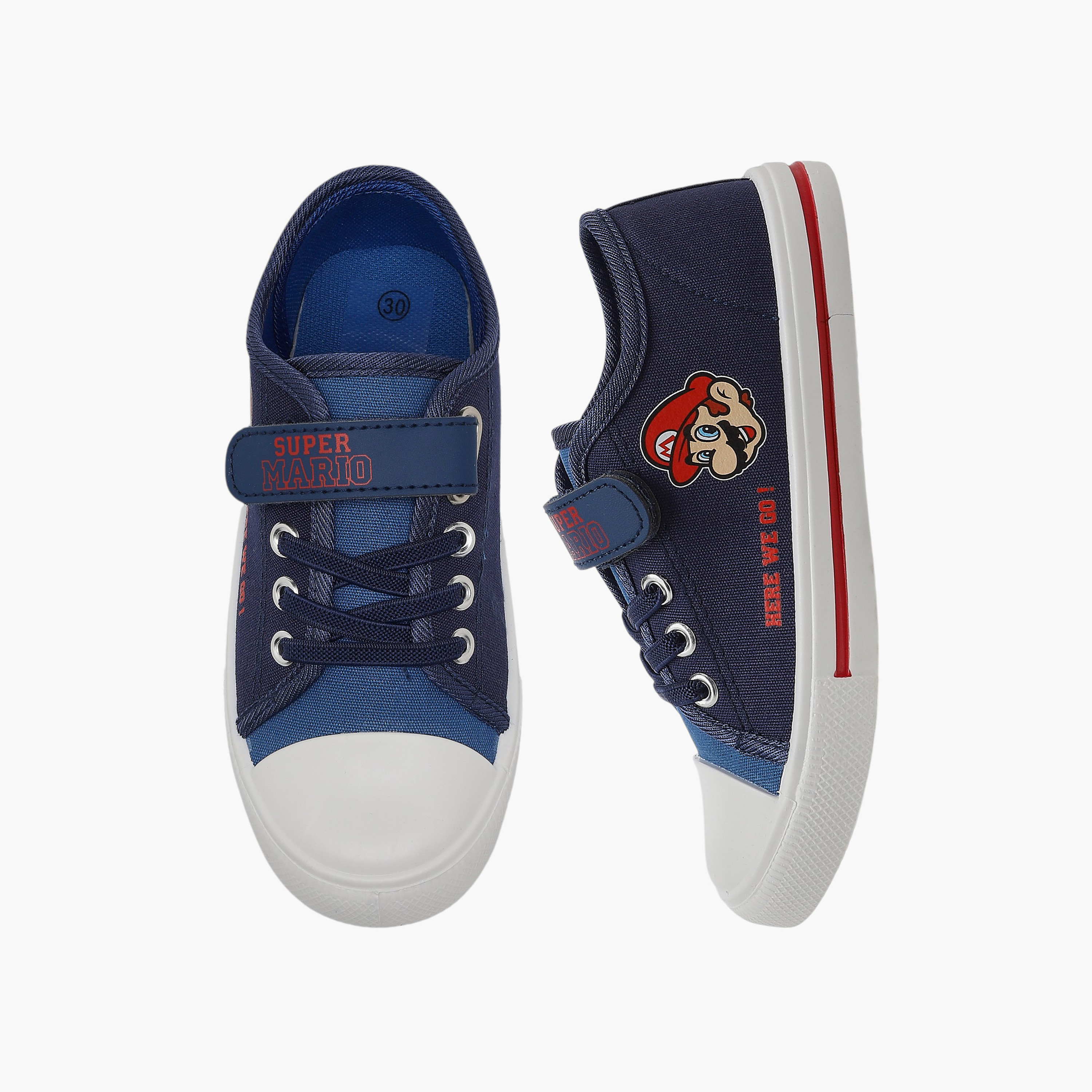Super Mario Boys Hook & Loop Ankle Sneakers-boys-shoes-sneakers-image-1