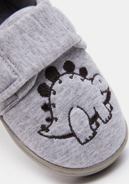 Embroidered Shoes with Hook and Loop Closure-Boy%27s Bedroom Slippers-image-3