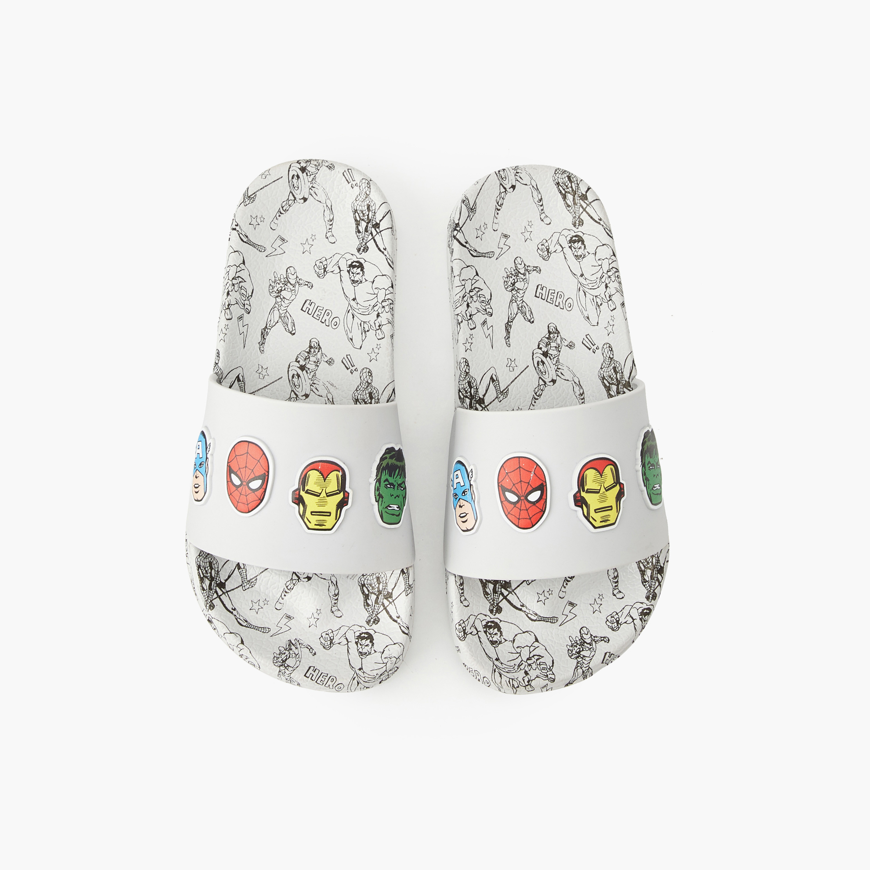 Marvel Boys Avengers Print Slides-boys-shoes-flipflopsandslides-image-1