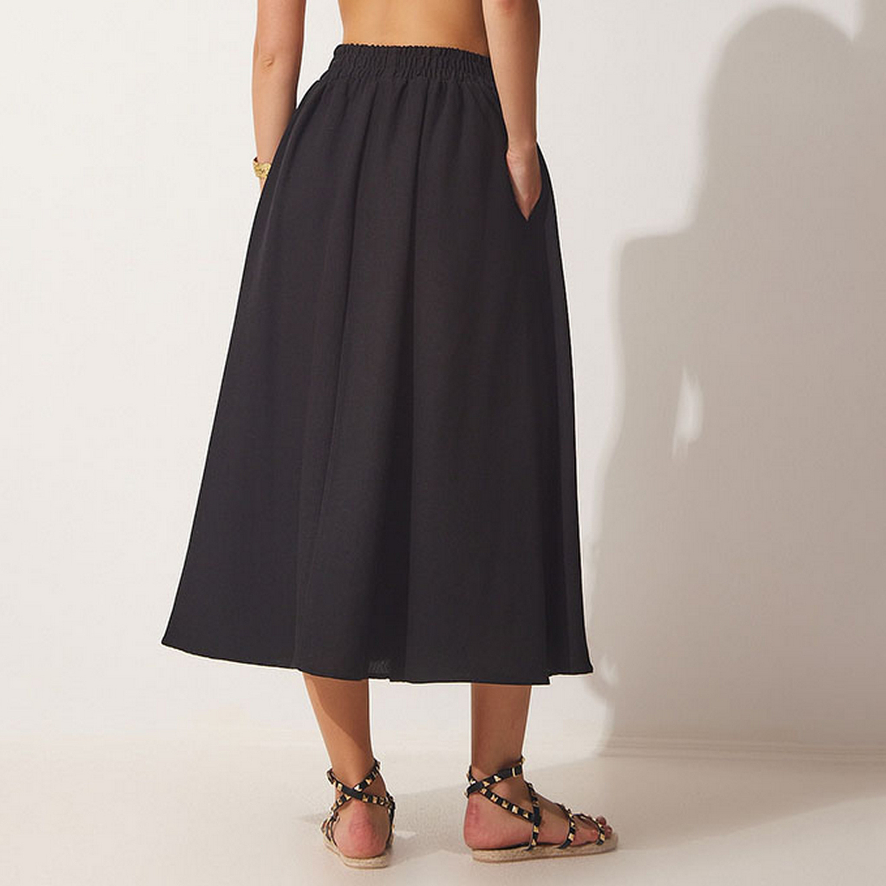تنورة ماكسي واسعة من الكتان الأخضر من إسطنبول السعادة-women-clothing-bottoms-skirts-image-6