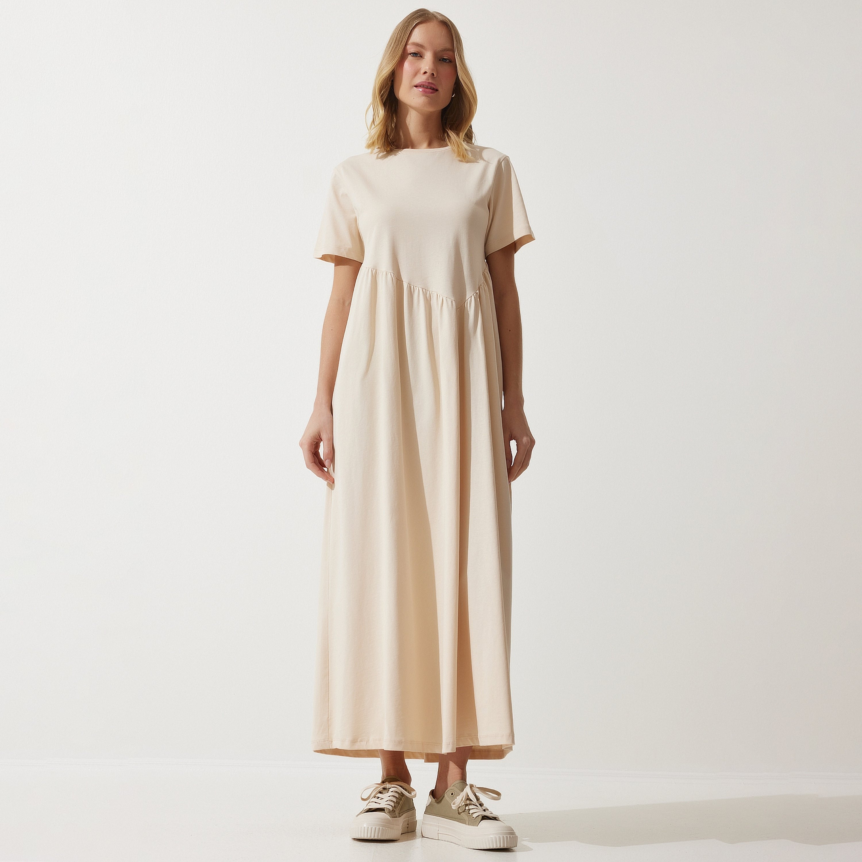 فستان ماكسي نسائي بيج من إسطنبول السعادة-women-clothing-dresses-image-1