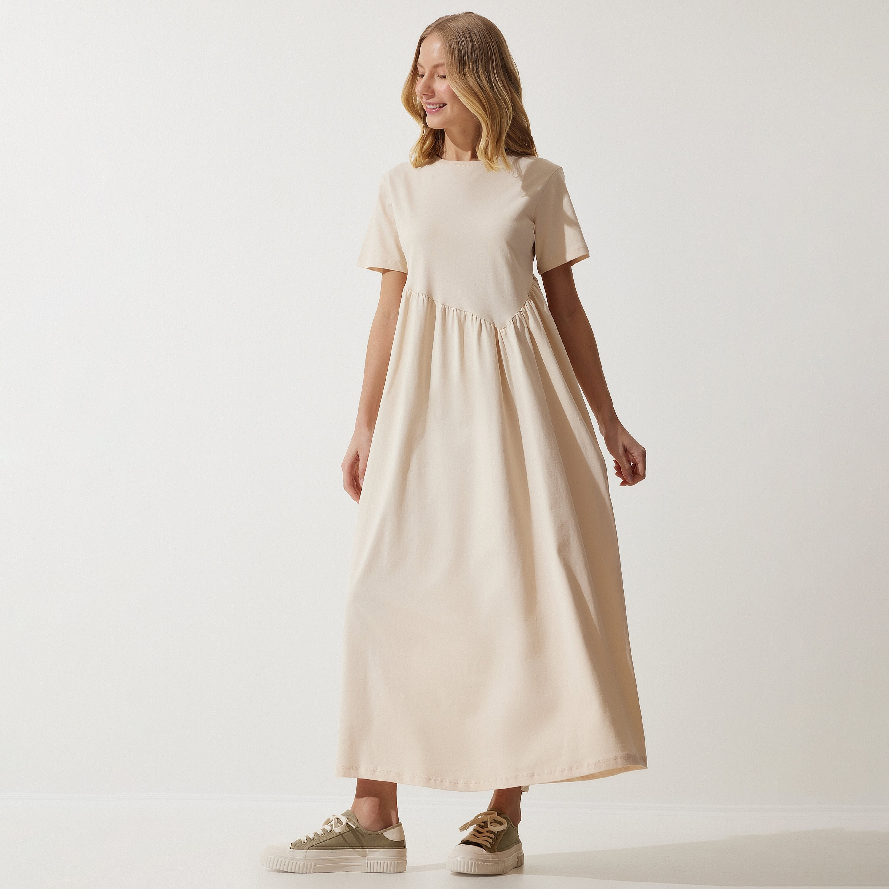 فستان ماكسي نسائي بيج من إسطنبول السعادة-women-clothing-dresses-image-2