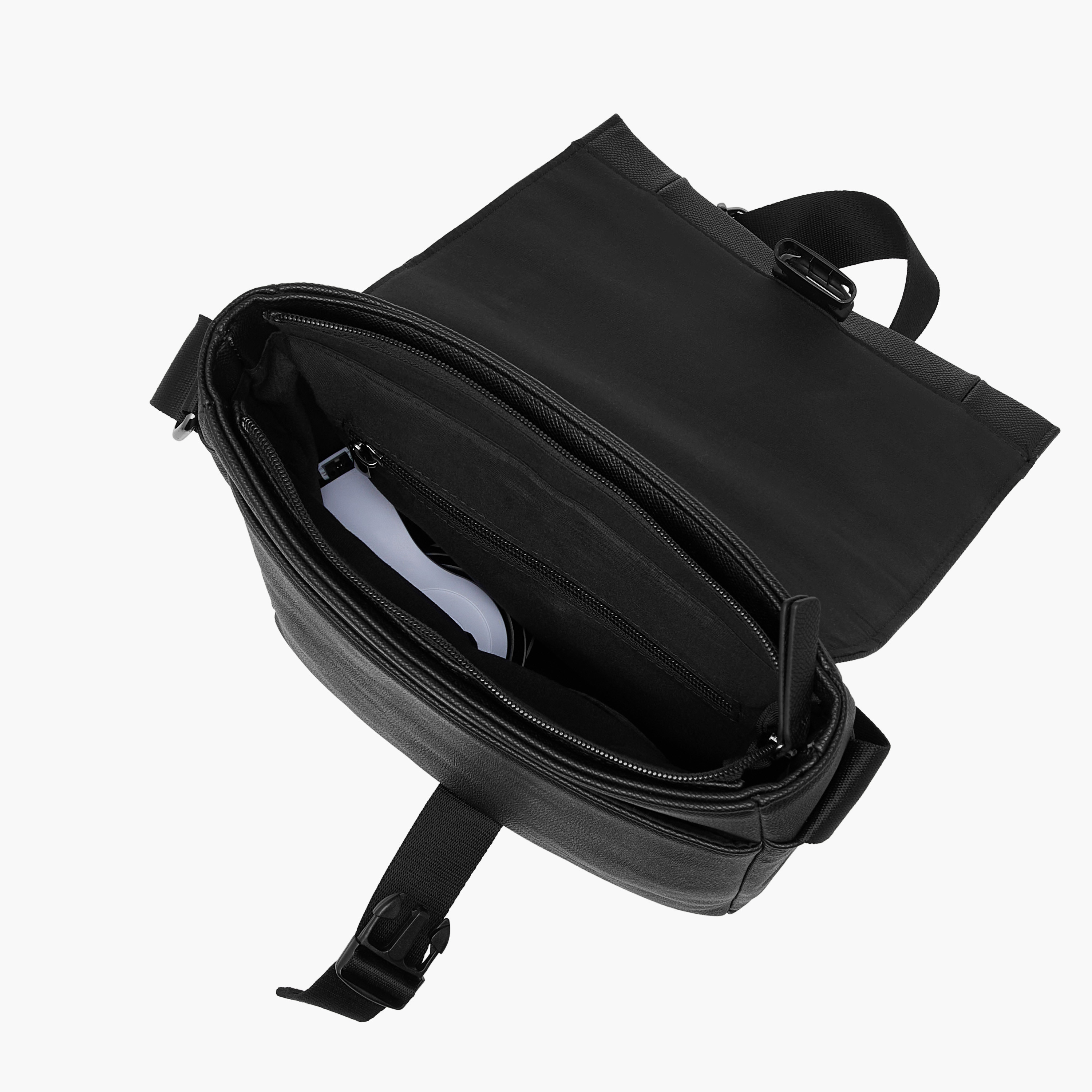LBL by Shoexpress Textured Crossbody Bag with Adjustable Strap-men-bags-image-7
