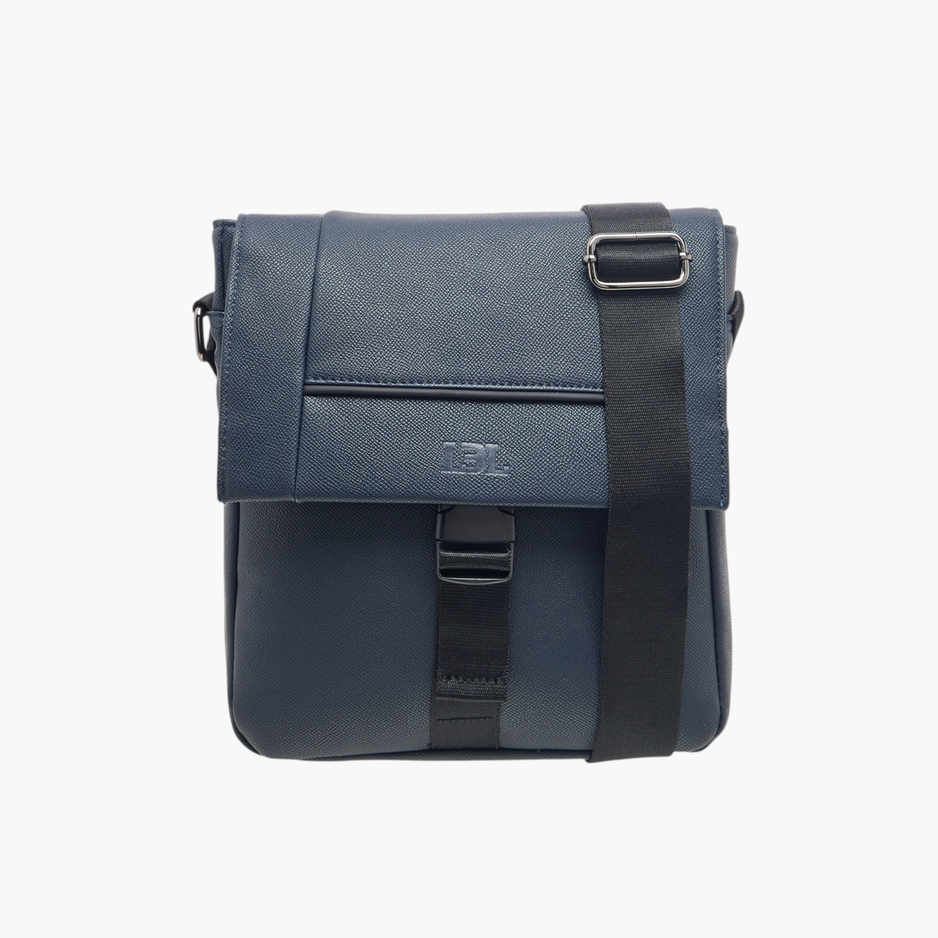 LBL by Shoexpress Textured Crossbody Bag with Adjustable Strap-men-bags-image-1