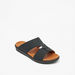 Duchini Men's Textured Slip-On Arabic Sandals with Buckle Detail-Men%27s Sandals-thumbnailMobile-1