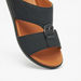 Duchini Men's Textured Slip-On Arabic Sandals with Buckle Detail-Men%27s Sandals-thumbnailMobile-3