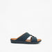 Duchini Men's Textured Slip-On Arabic Sandals with Buckle Detail-Men%27s Sandals-thumbnailMobile-2