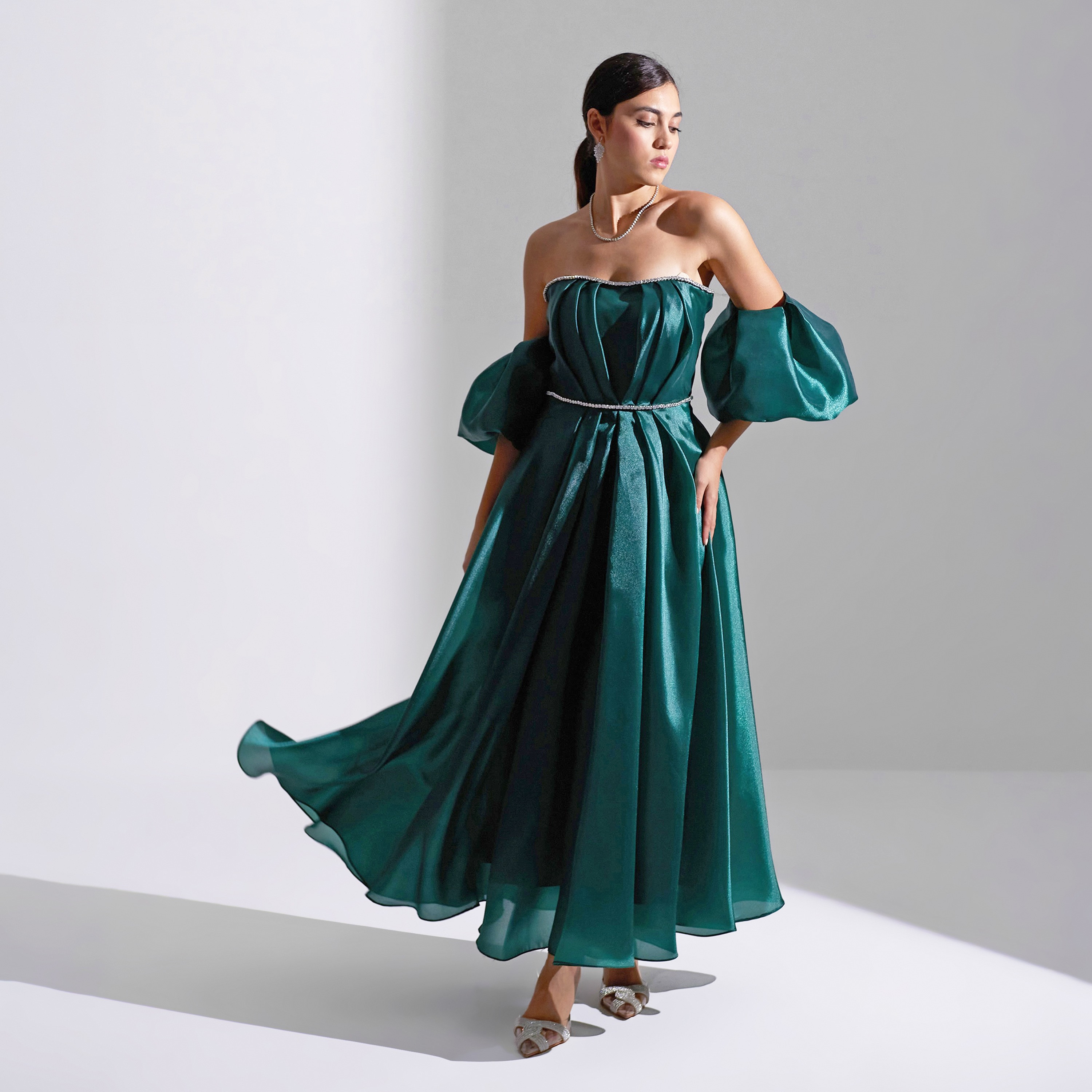 فستان ماكسي نسائي من أكاديا بأكمام منفوخة من الأورجانزا للسهرات-women-clothing-dresses-image-18