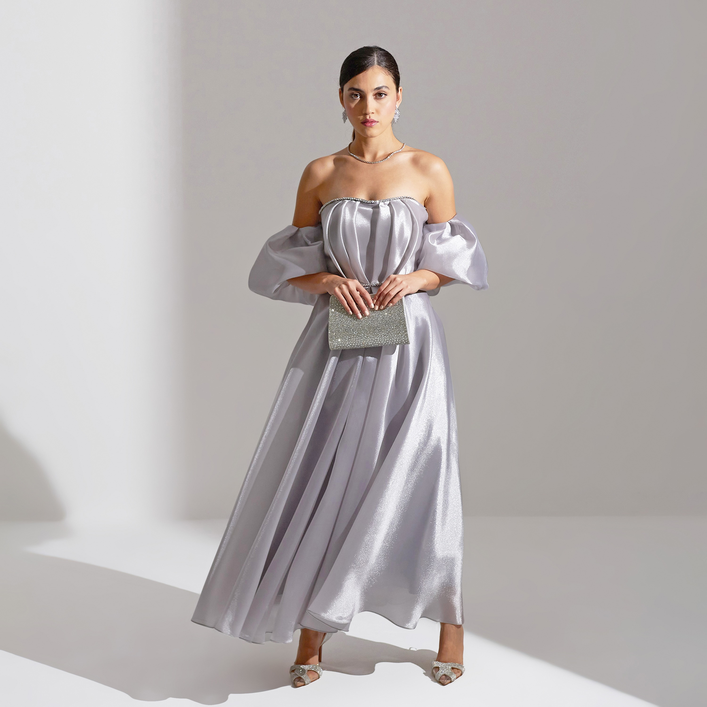 فستان ماكسي نسائي من أكاديا بأكمام منفوخة من الأورجانزا للسهرات-women-clothing-dresses-image-6