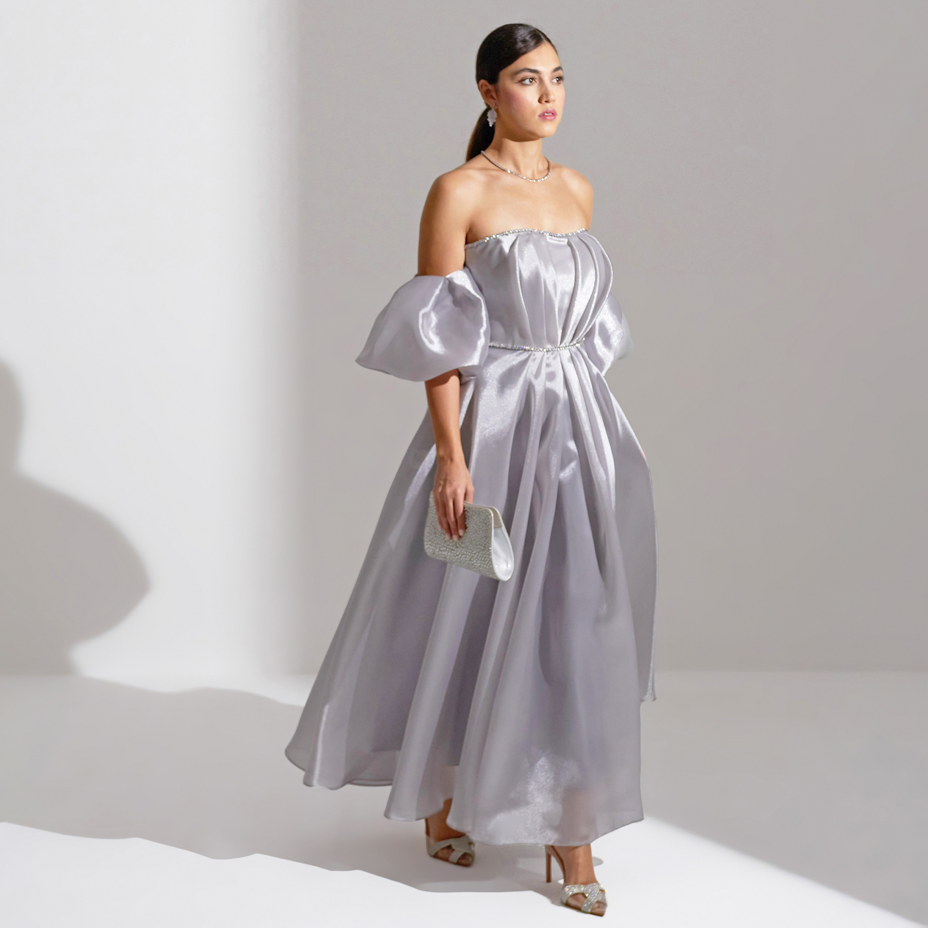 فستان ماكسي نسائي من أكاديا بأكمام منفوخة من الأورجانزا للسهرات-women-clothing-dresses-image-7