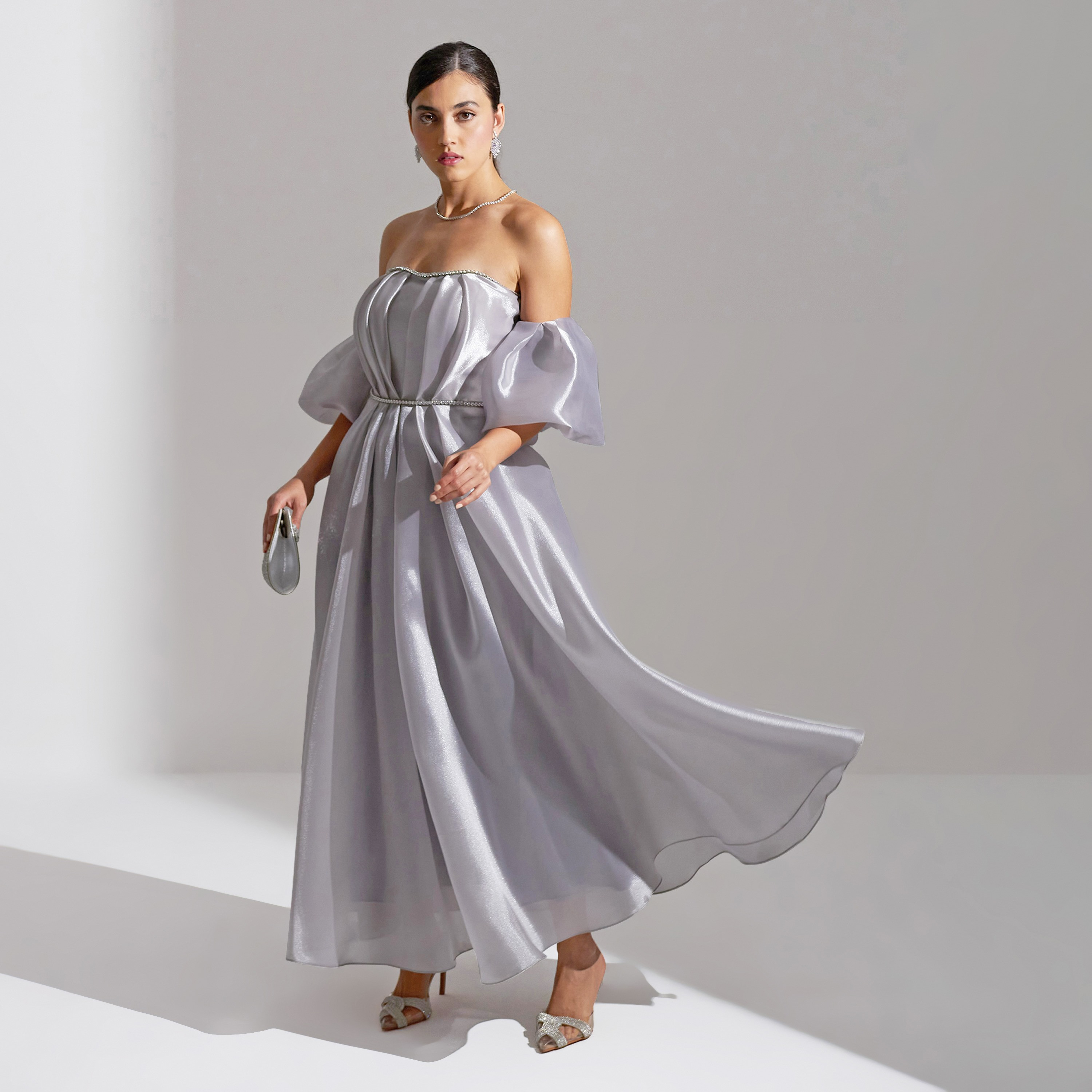 فستان ماكسي نسائي من أكاديا بأكمام منفوخة من الأورجانزا للسهرات-women-clothing-dresses-image-8