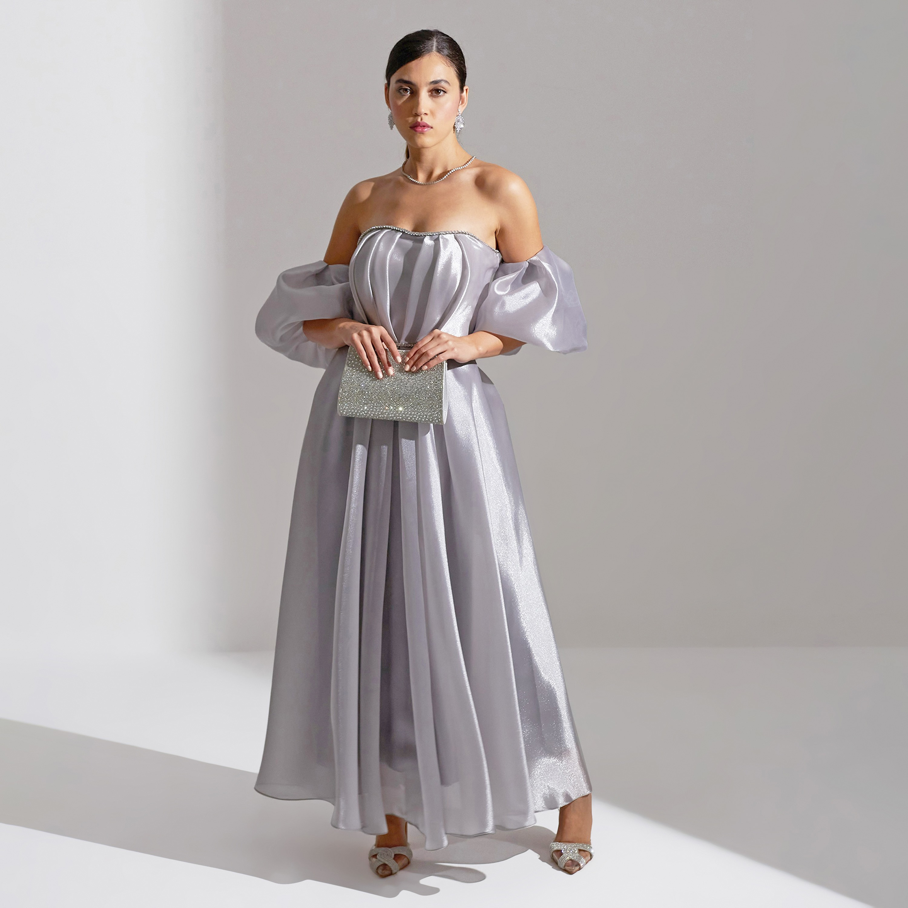 فستان ماكسي نسائي من أكاديا بأكمام منفوخة من الأورجانزا للسهرات-women-clothing-dresses-image-9