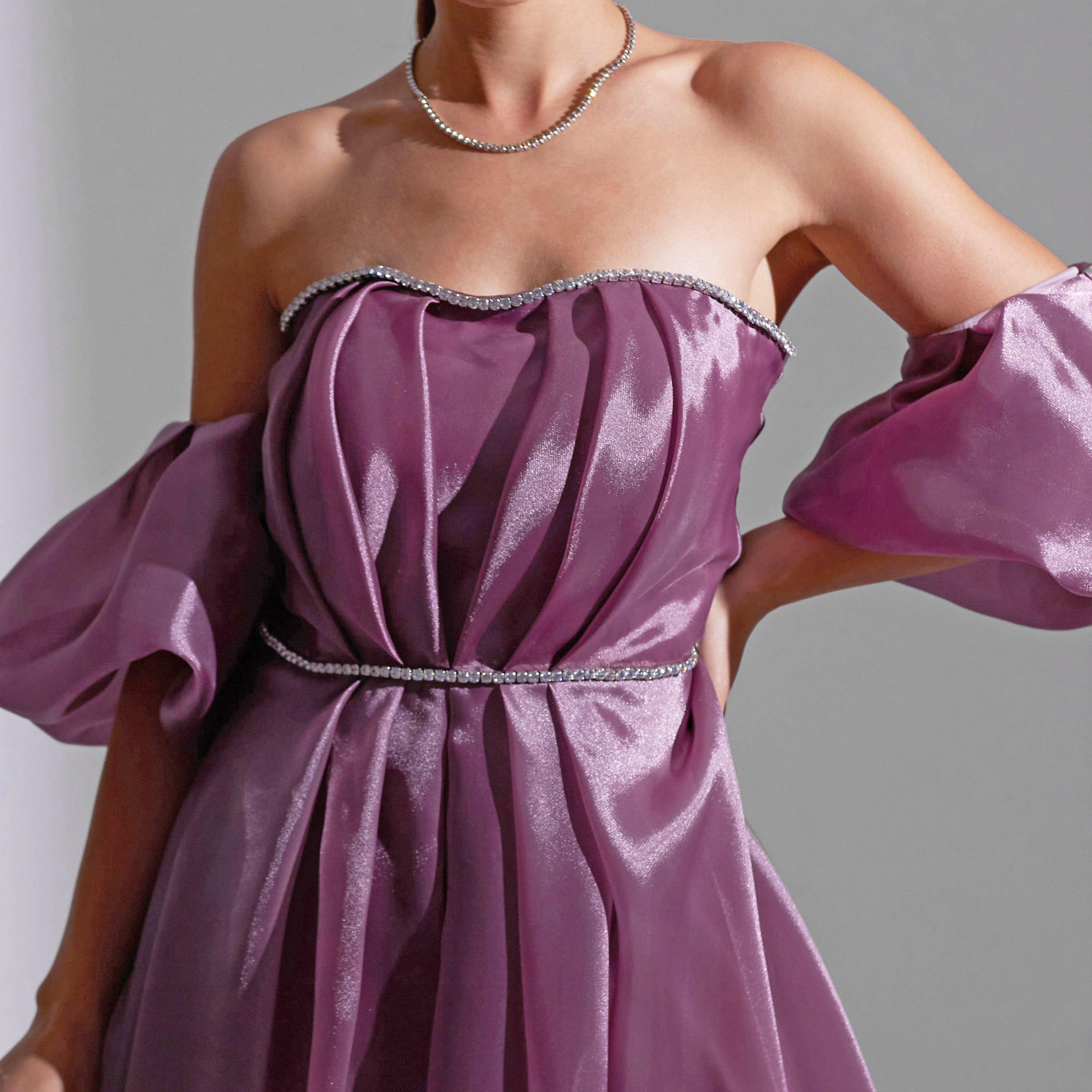 Akadia Puff Sleeves Organza Evening Women's Maxi Dress-women-clothing-dresses-image-4