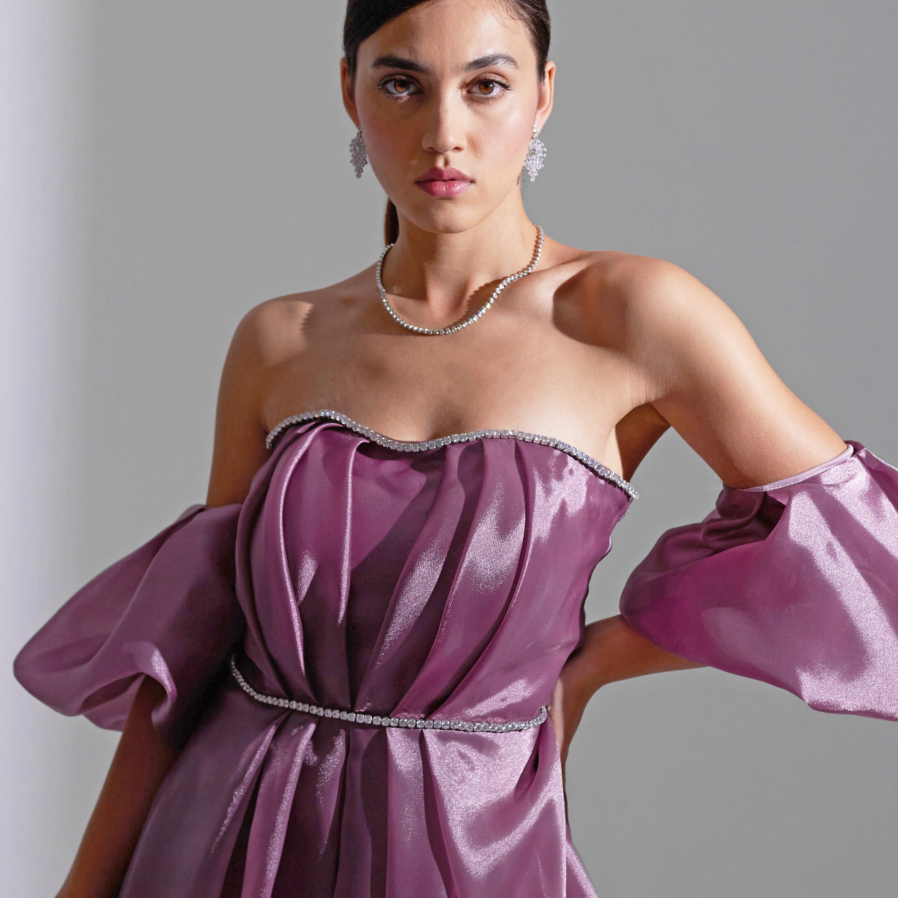 Akadia Puff Sleeves Organza Evening Women's Maxi Dress-women-clothing-dresses-image-5
