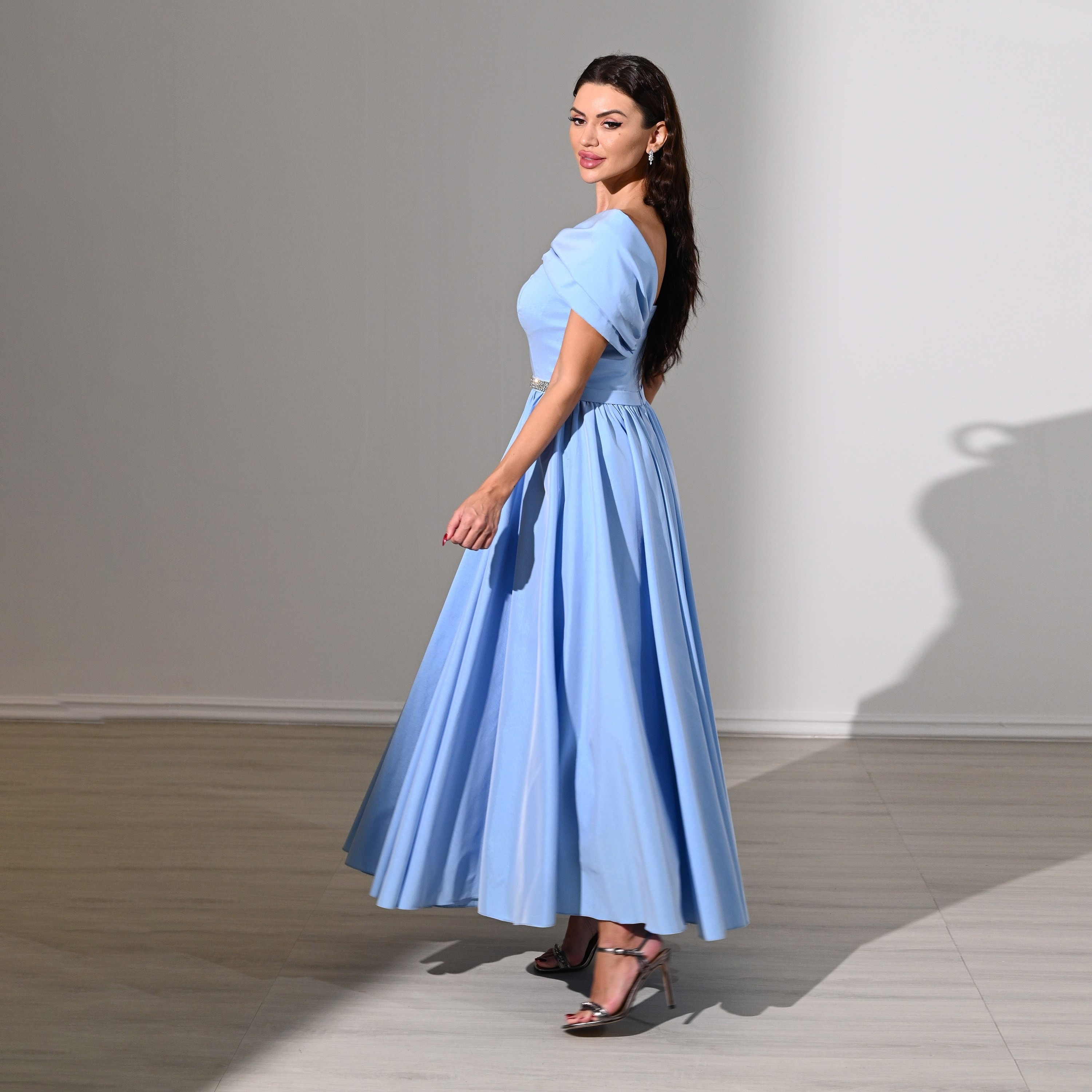 Akadia Rhinestone Detailed Taffeta Off-Shoulder Fit & Flared Evening Women's Maxi Dress-women-clothing-dresses-image-14
