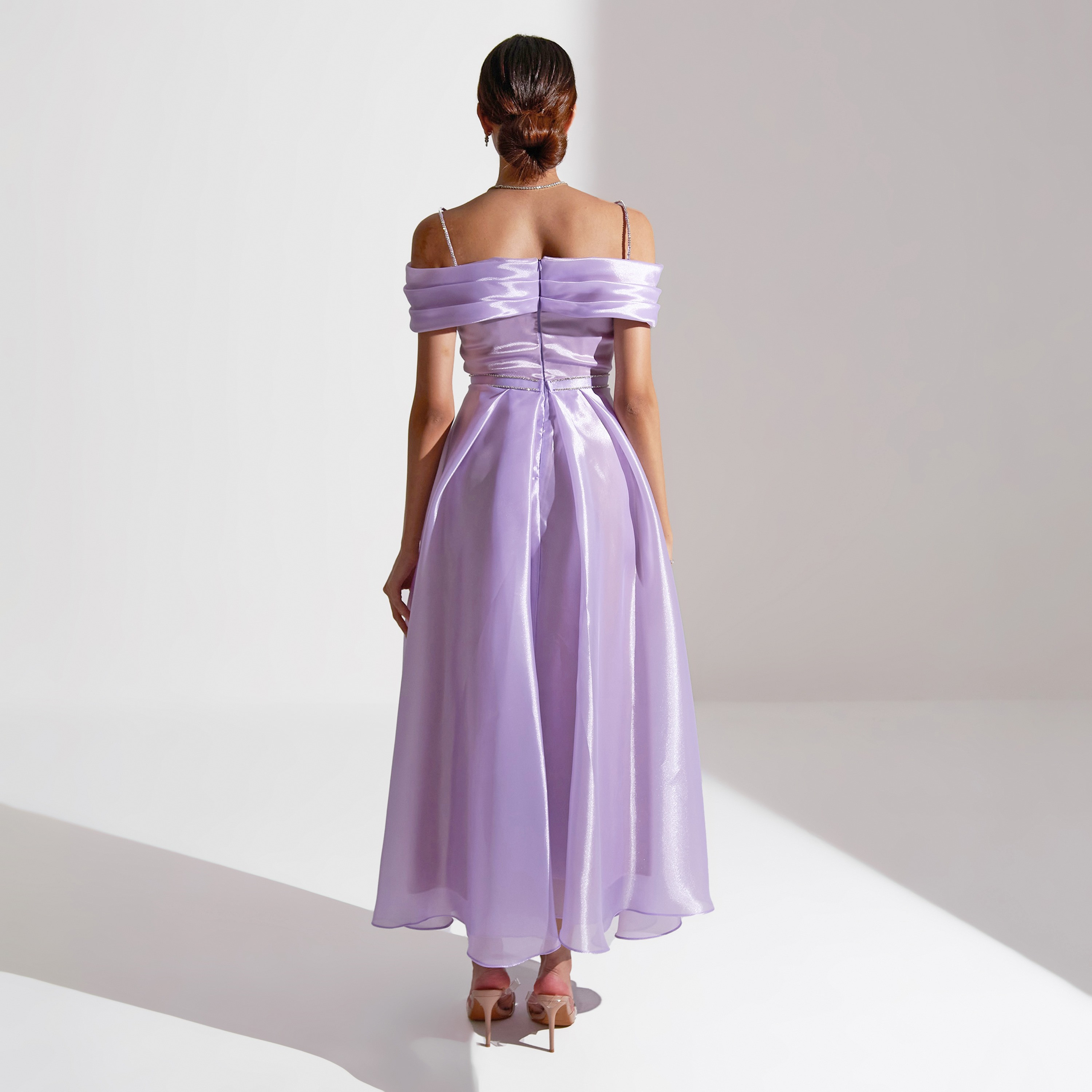 فستان ماكسي نسائي من أكاديا مزين بكتف مكشوف وملفوف من الأورجانزا للسهرات-women-clothing-dresses-image-9