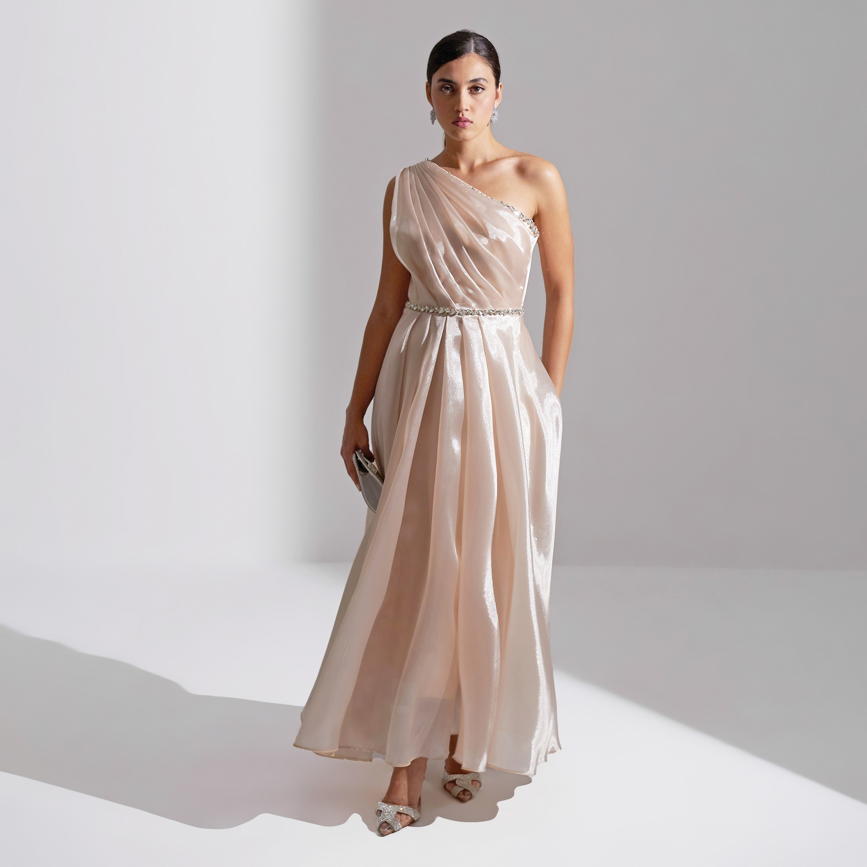 Akadia Front Draped Crystal Detail Organza Evening Women's Maxi Dress-women-clothing-dresses-image-11
