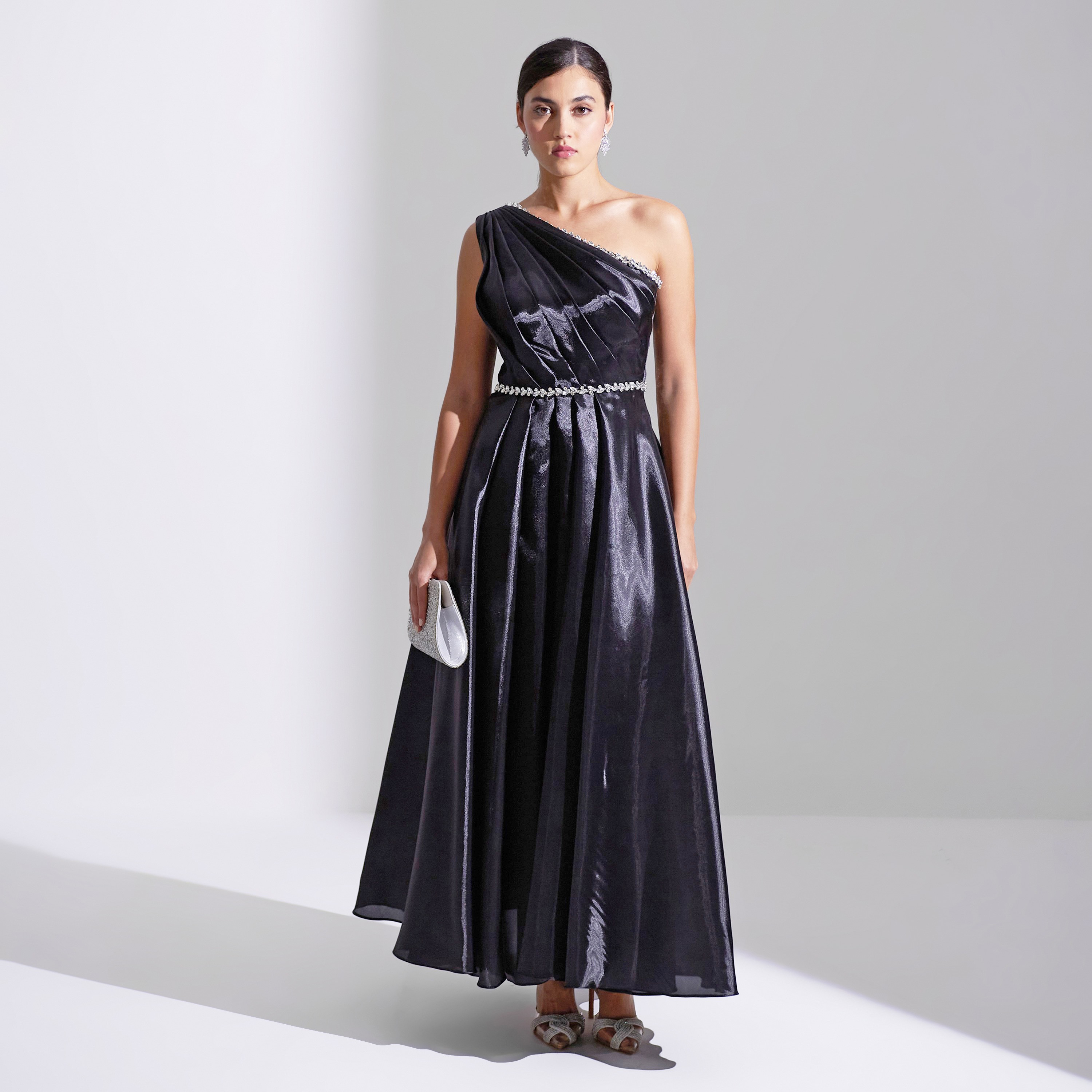 Akadia Front Draped Crystal Detail Organza Evening Women's Maxi Dress-women-clothing-dresses-image-17
