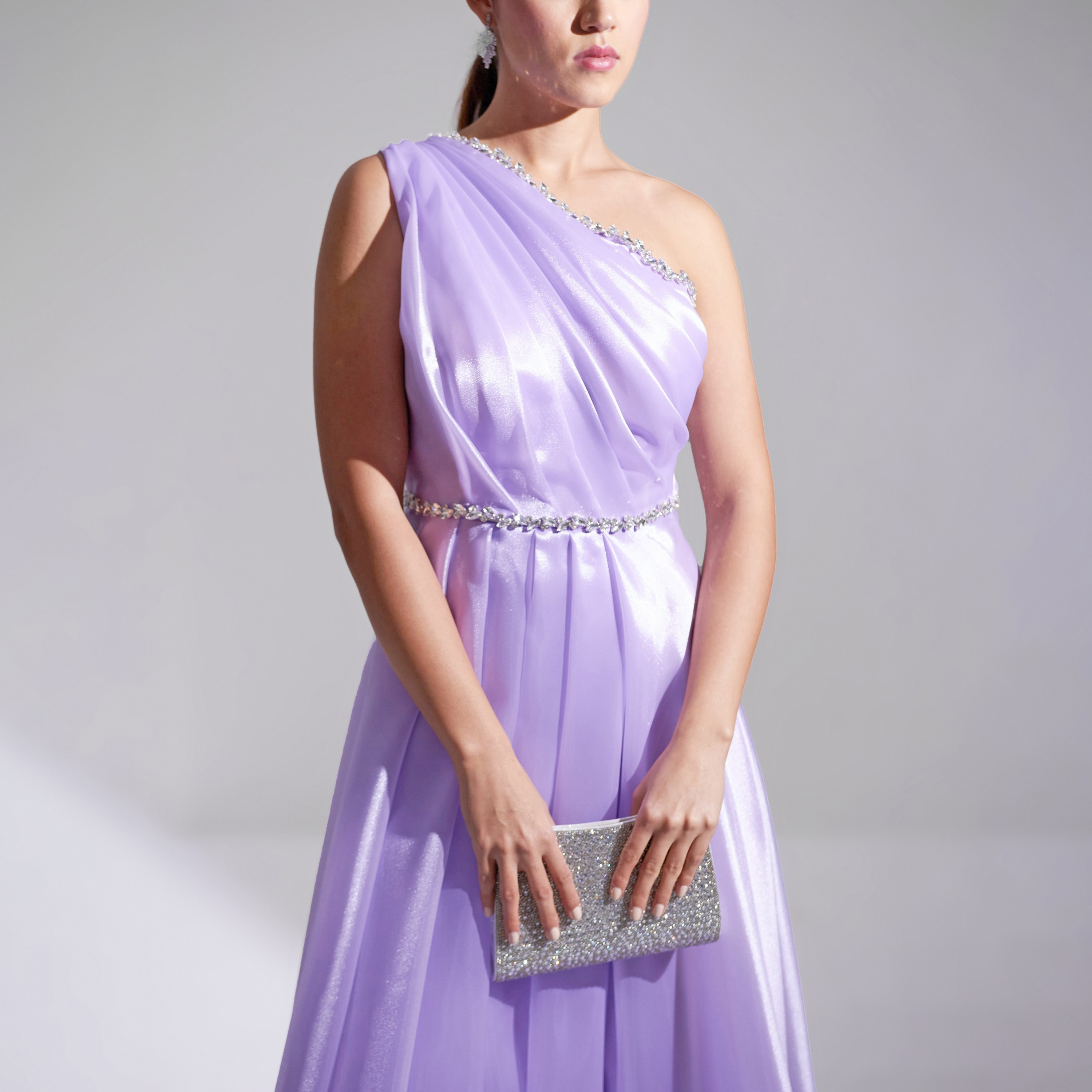 Akadia Front Draped Crystal Detail Organza Evening Women's Maxi Dress-women-clothing-dresses-image-8
