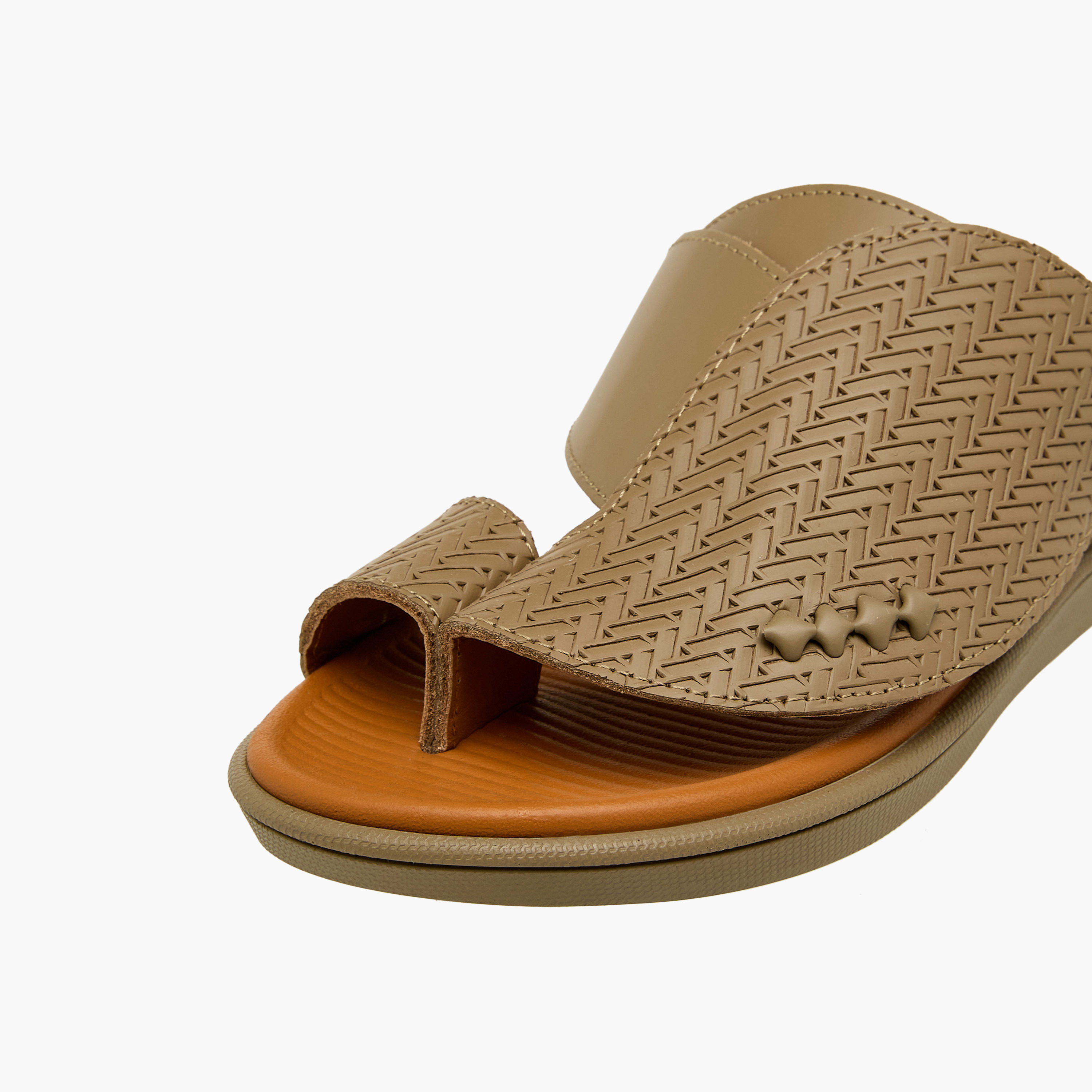 Al Waha Boys Toe Loop Detail Leather Arabic Sandals-boys-shoes-sandals-image-4