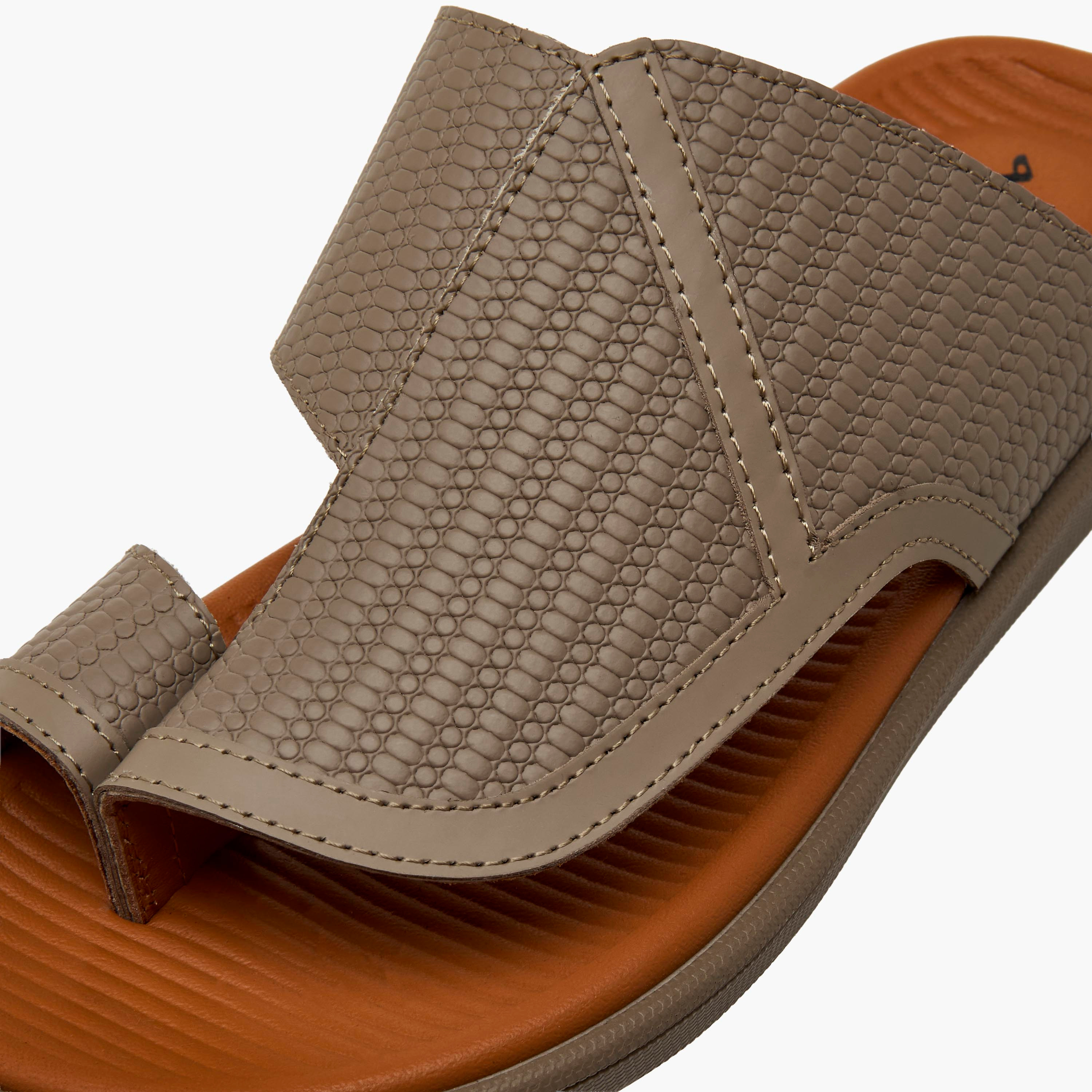 Al Waha Boys Toe Loop Detail Leather Arabic Sandals-boys-shoes-sandals-image-4