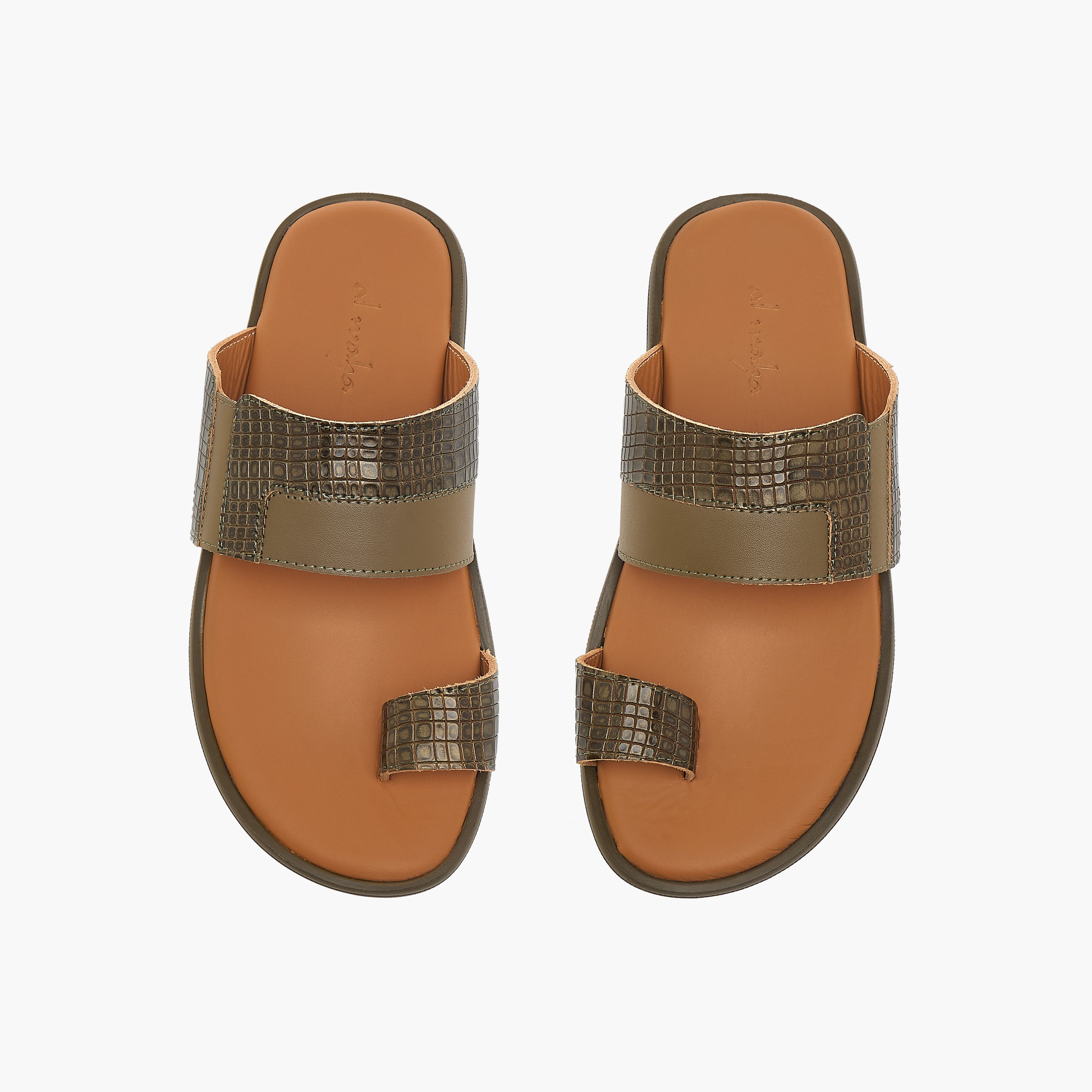 Al Waha Textured Slip-On Arabic Sandals with Toe Loop-boys-shoes-sandals-image-1