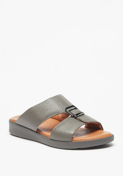 Mister Duchini Textured Slip-On Arabic Sandals with Buckle Accent-Boy%27s Sandals-image-1