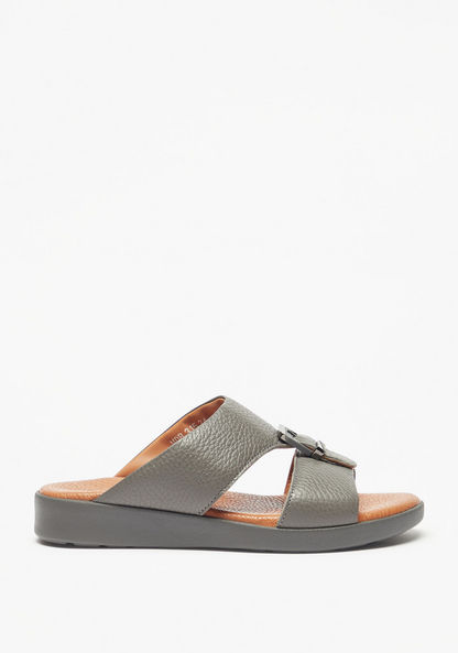 Mister Duchini Textured Slip-On Arabic Sandals with Buckle Accent-Boy%27s Sandals-image-2