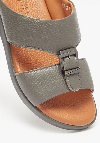 Mister Duchini Textured Slip-On Arabic Sandals with Buckle Accent-Boy%27s Sandals-image-3