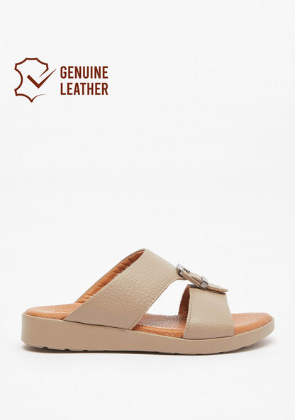 Mister Duchini Textured Slip-On Arabic Sandals with Buckle Accent-Boy%27s Sandals-image-0