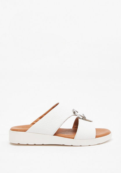 Mister Duchini Textured Slip-On Arabic Sandals with Buckle Accent-Boy%27s Sandals-image-0