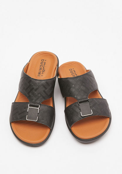 Mister Duchini Textured Slip-On Arabic Sandals with Accent Detail-Boy%27s Sandals-image-1