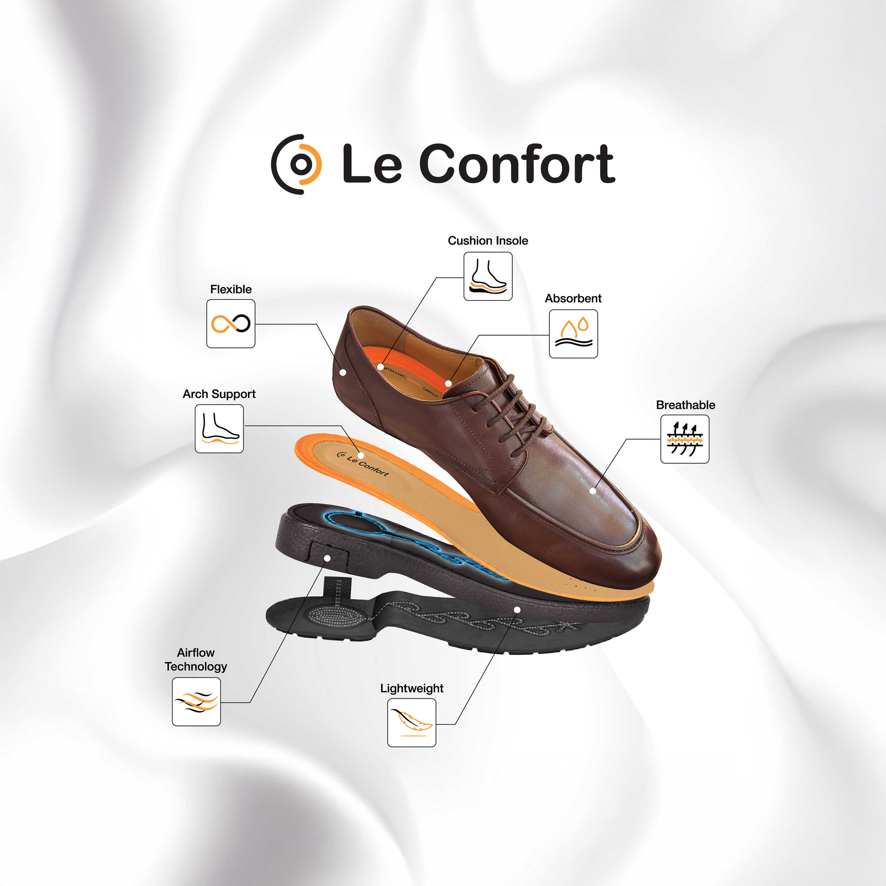 حذاء سهل الارتداء إير تيك جلد مثقّب من لو كونفورت-men-shoes-formalshoes-image-7