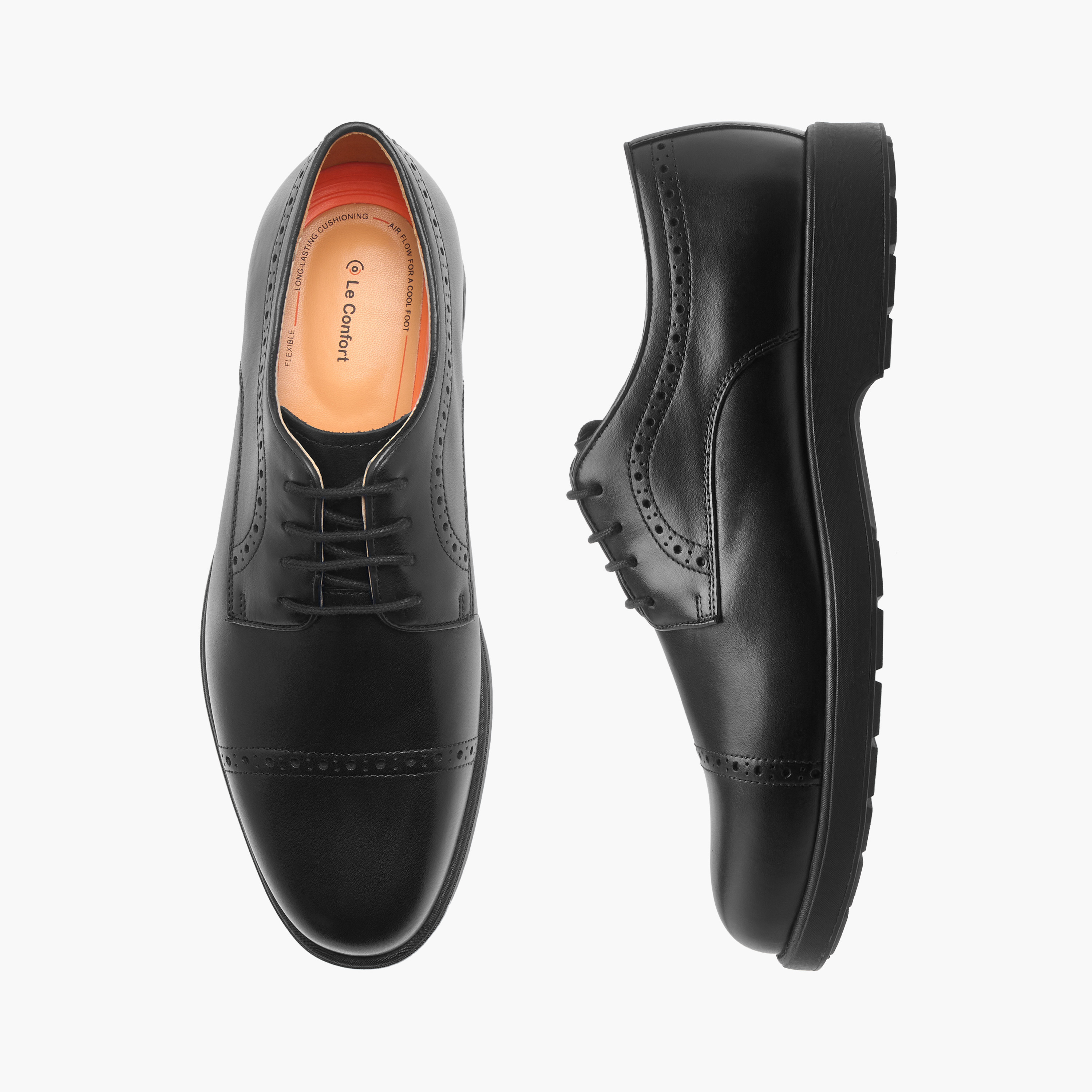 حذاء ديربي إير تيك جلد بتفاصيل مثقبة ورباط إغلاق من لو كونفورت-men-shoes-formalshoes-image-1