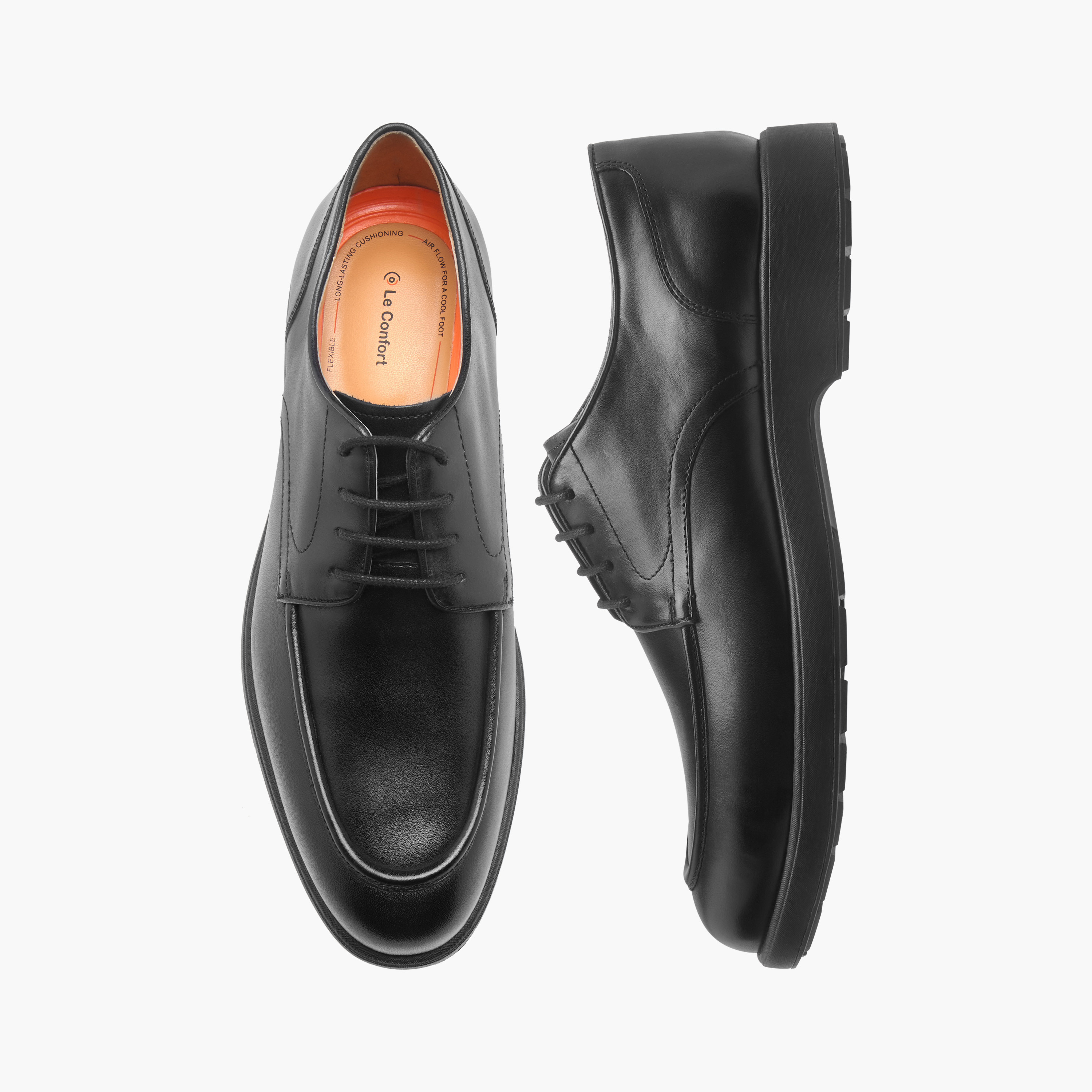 حذاء ديربي إير تيك جلد بارز الملمس برباط إغلاق من لو كونفورت-men-shoes-formalshoes-image-1