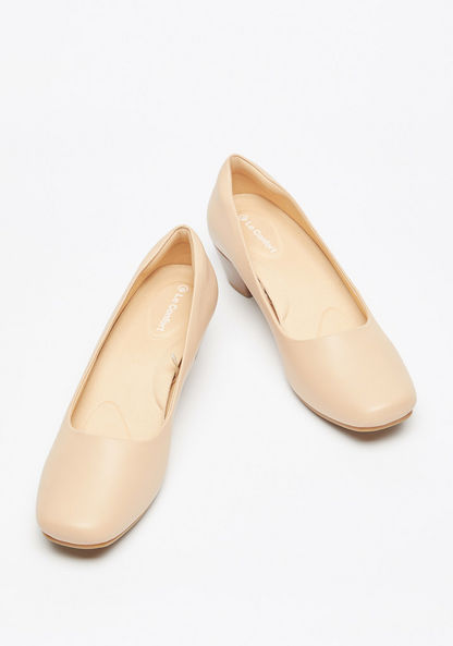 Le Confort Solid Slip-On Pumps with Block Heels-Women%27s Heel Sandals-image-1