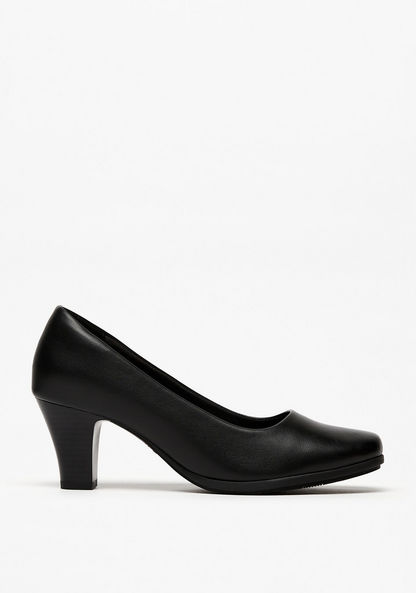 Le Confort Solid Slip-On Shoes with Block Heels