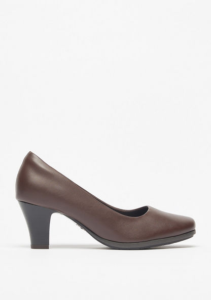 Le Confort Solid Slip-On Shoes with Block Heels-Women%27s Heel Sandals-image-0