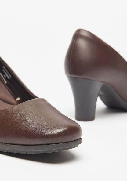 Le Confort Solid Slip-On Shoes with Block Heels-Women%27s Heel Sandals-image-2