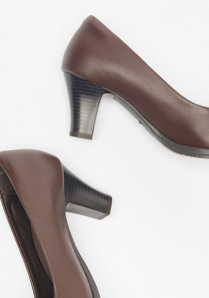 Le Confort Solid Slip-On Shoes with Block Heels-Women%27s Heel Sandals-image-3
